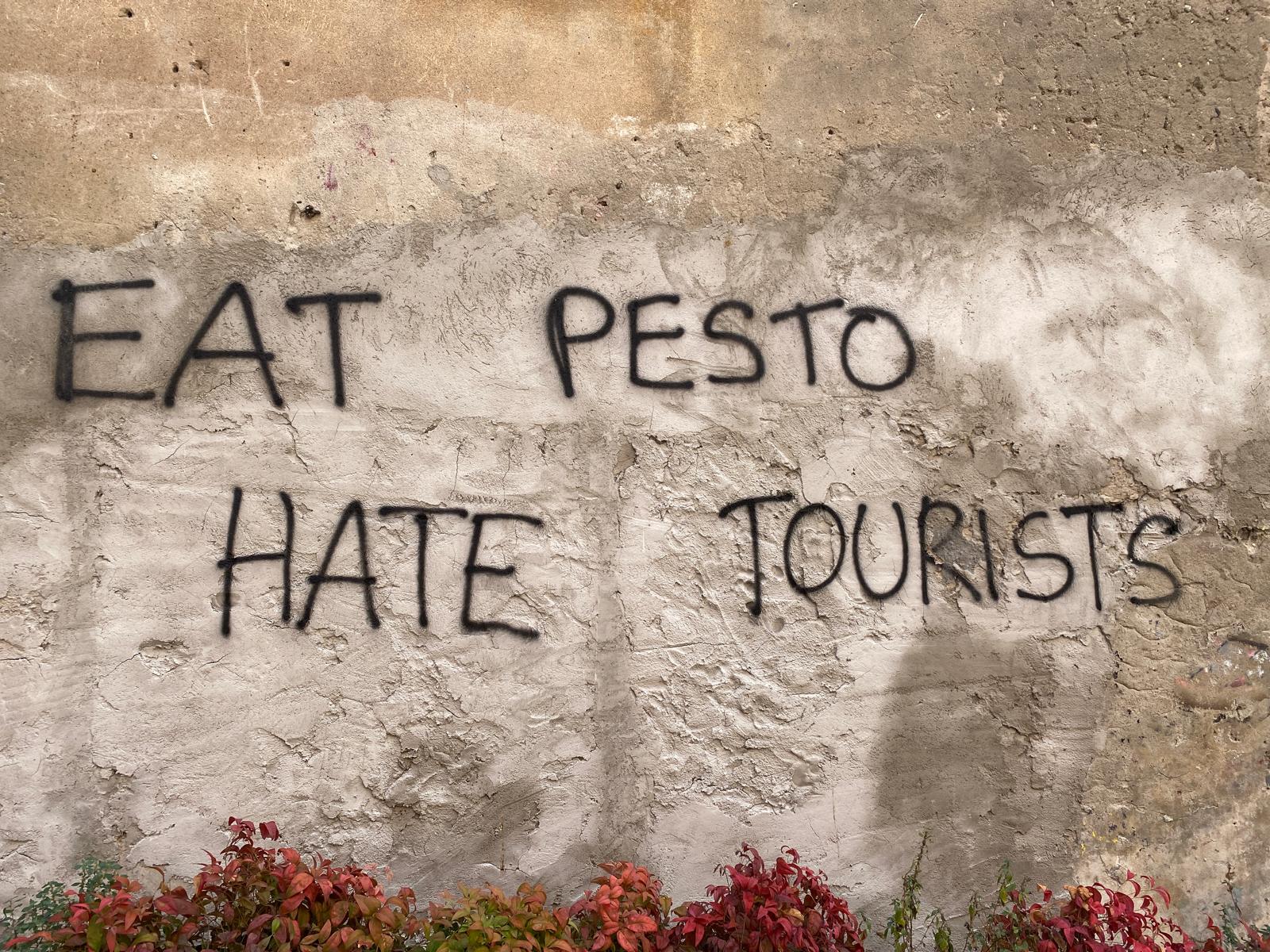 No appetite for tourism: Graffiti in Genoa, Italy