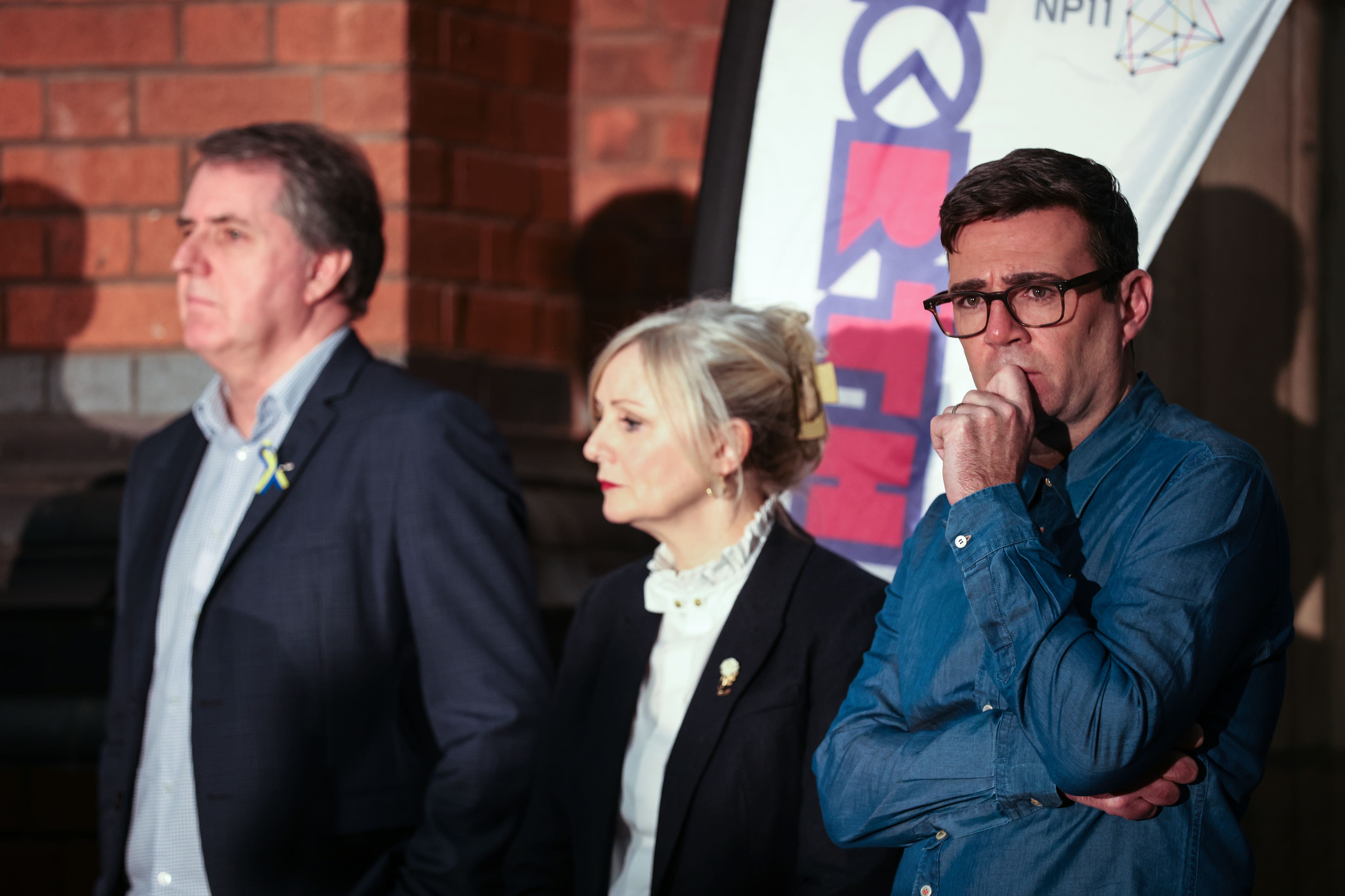 Steve Rotheram, Tracy Brabin and Andy Burnham (James Speakman/PA)
