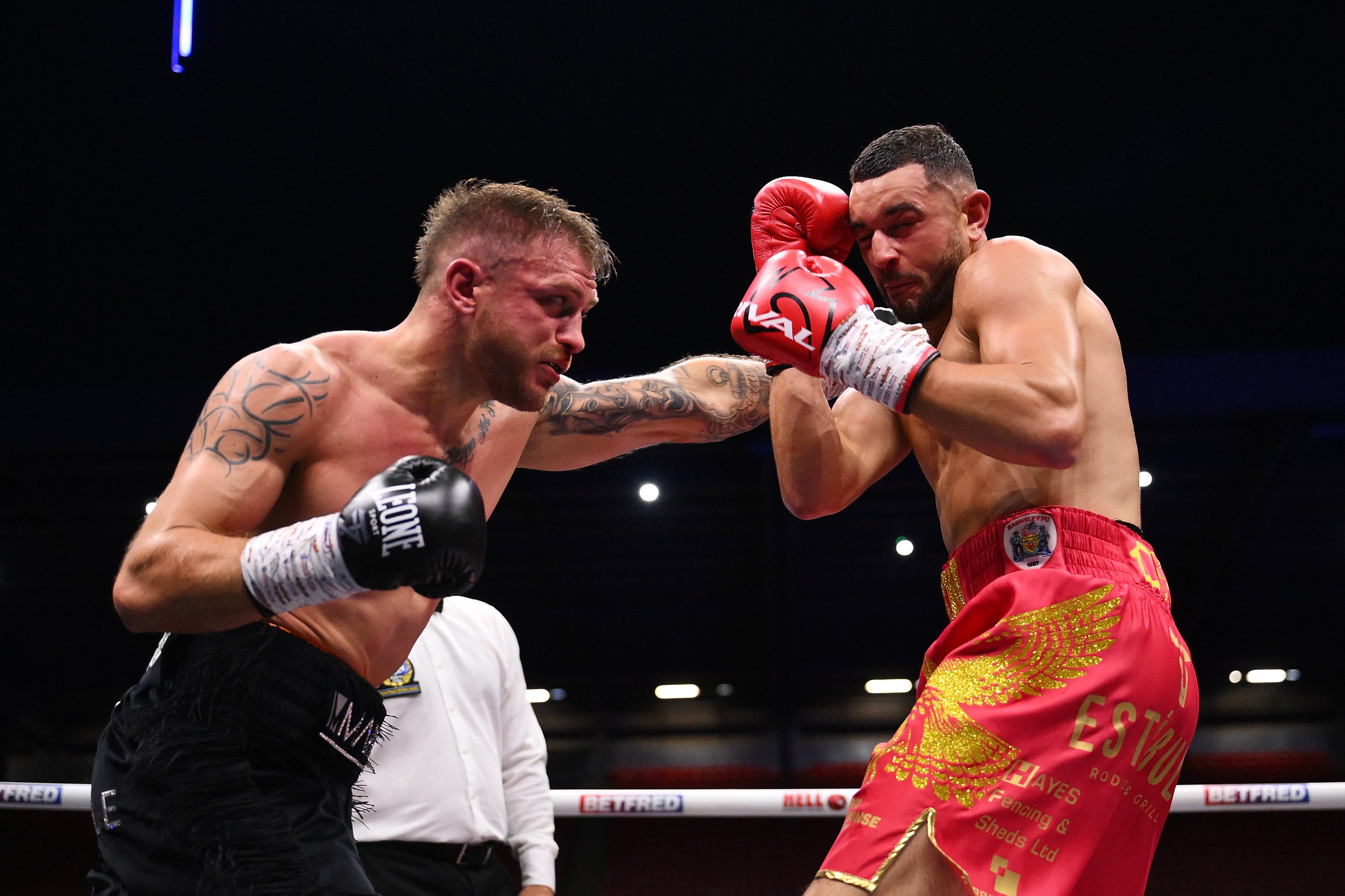 Callum Simpson (right) and Ivan Zucco on a Boxxer show in June