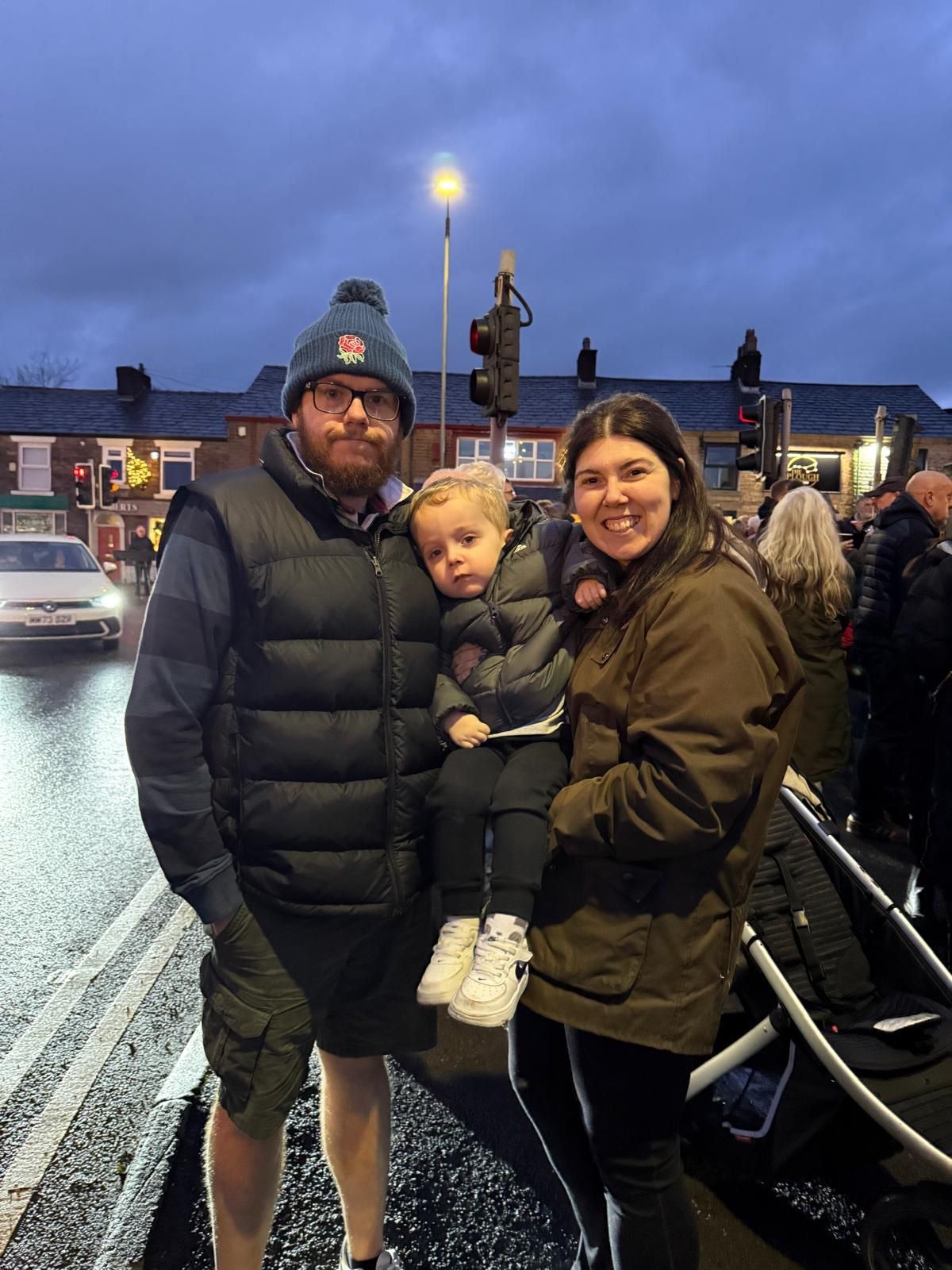 Lucy O'Rourke (right) with her partner Sean O'Rourke (left) and their son Conor O'Rourke (centre)