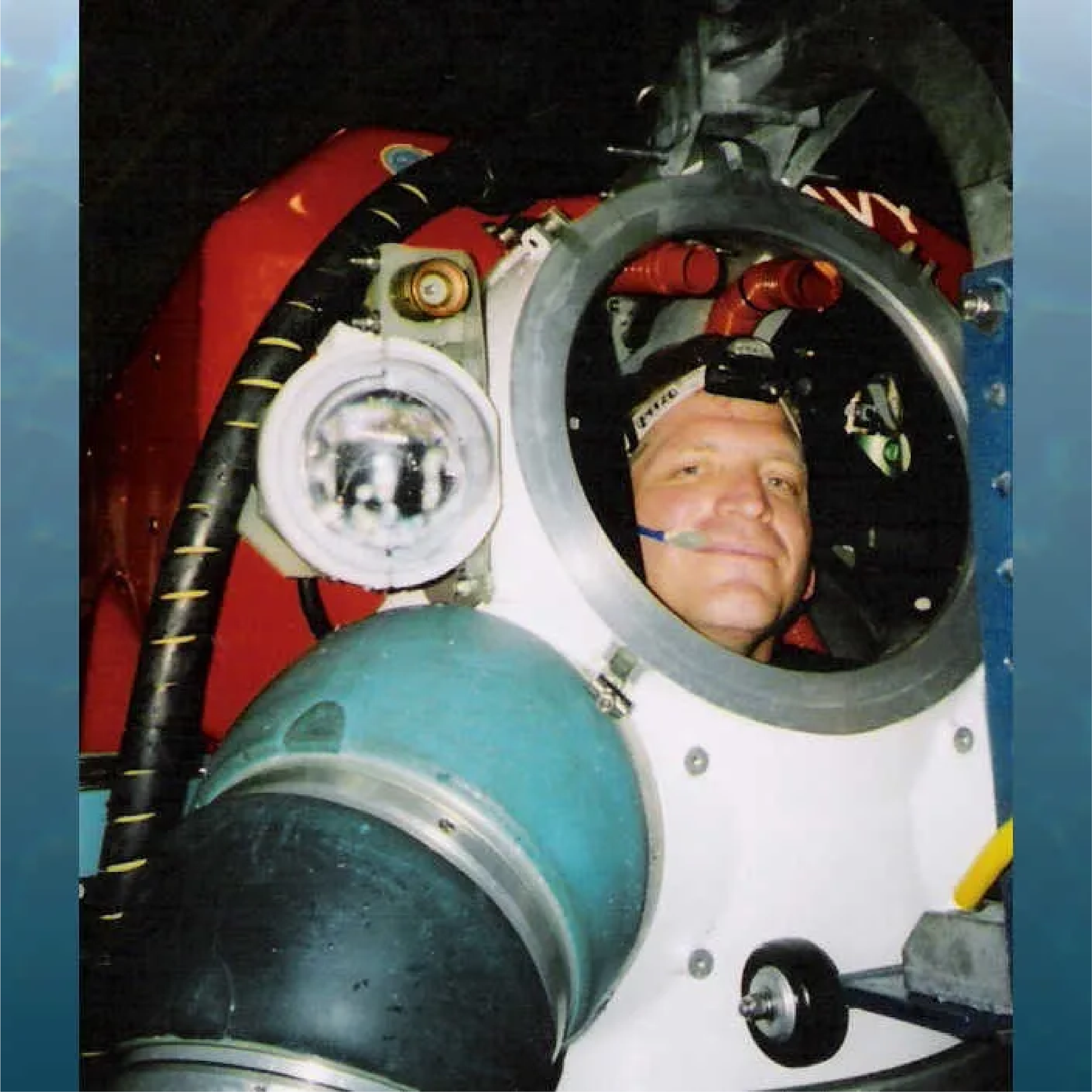 Submersible divers in the Navy, like Joe Dituri (pictured), go to incredible depths in huge diving suits and stay underwater for 28-35 days at a time