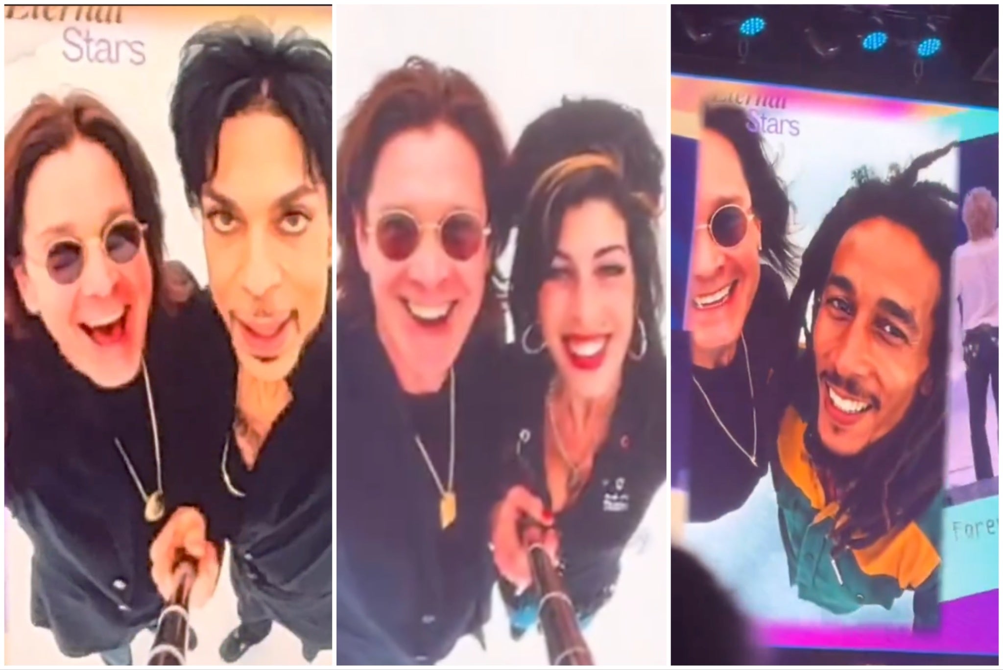 Rod Stewart's AI-generated video showed Ozzy Osbourne taking selfies with a number of other late stars
