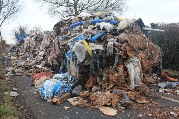 The pile of waste blocked residents on Watery Lane