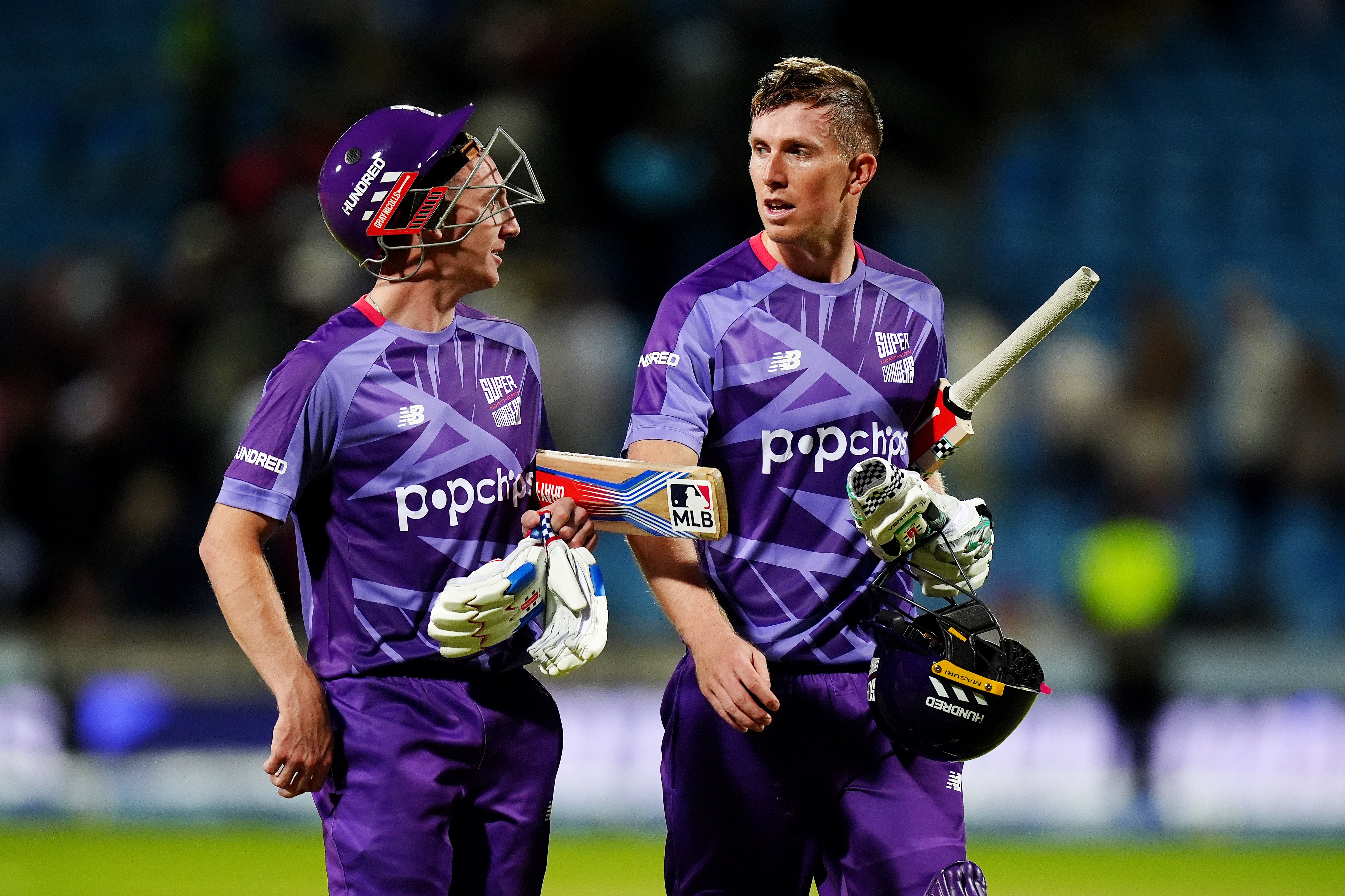 England pair Harry Brook (left) and Zak Crawley in action for Northern Superchargers (Mike Egerton/PA)
