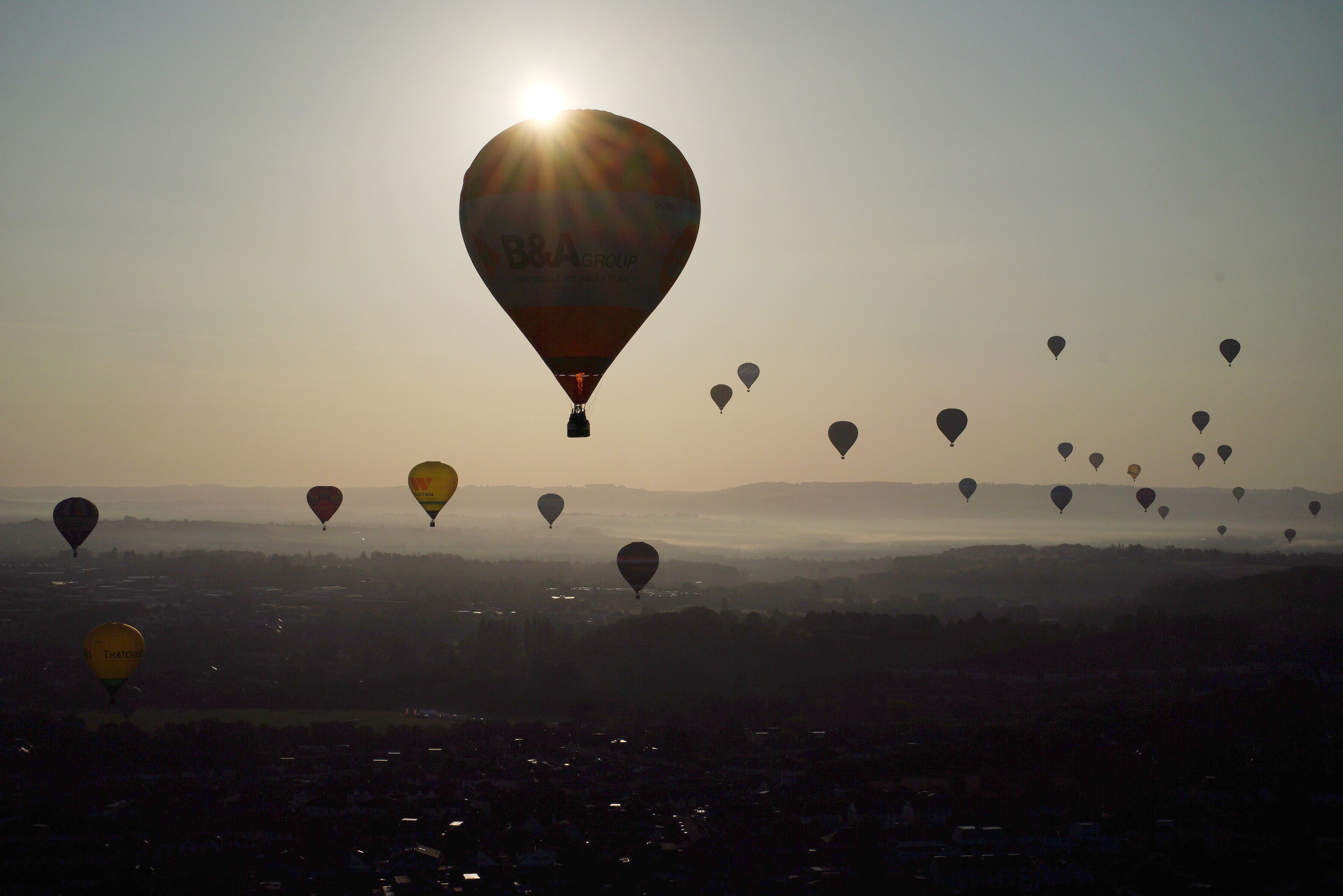 Hot air balloons during the 47th Bristol International Balloon Fiesta