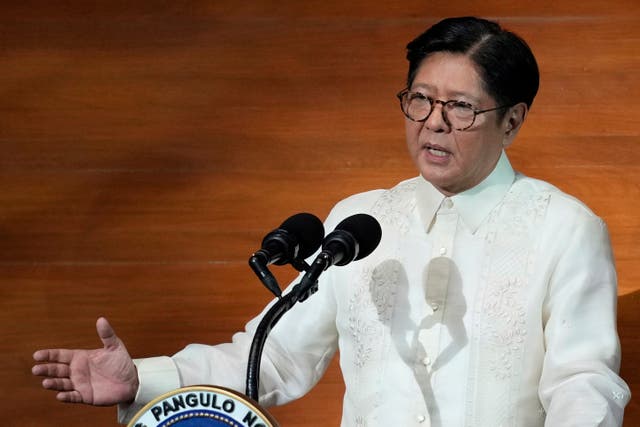 <p>File. Ferdinand Marcos Jr delivers his State of the Nation Address at the House of Representatives in Quezon City, Philippines, on 28 July 2025</p>