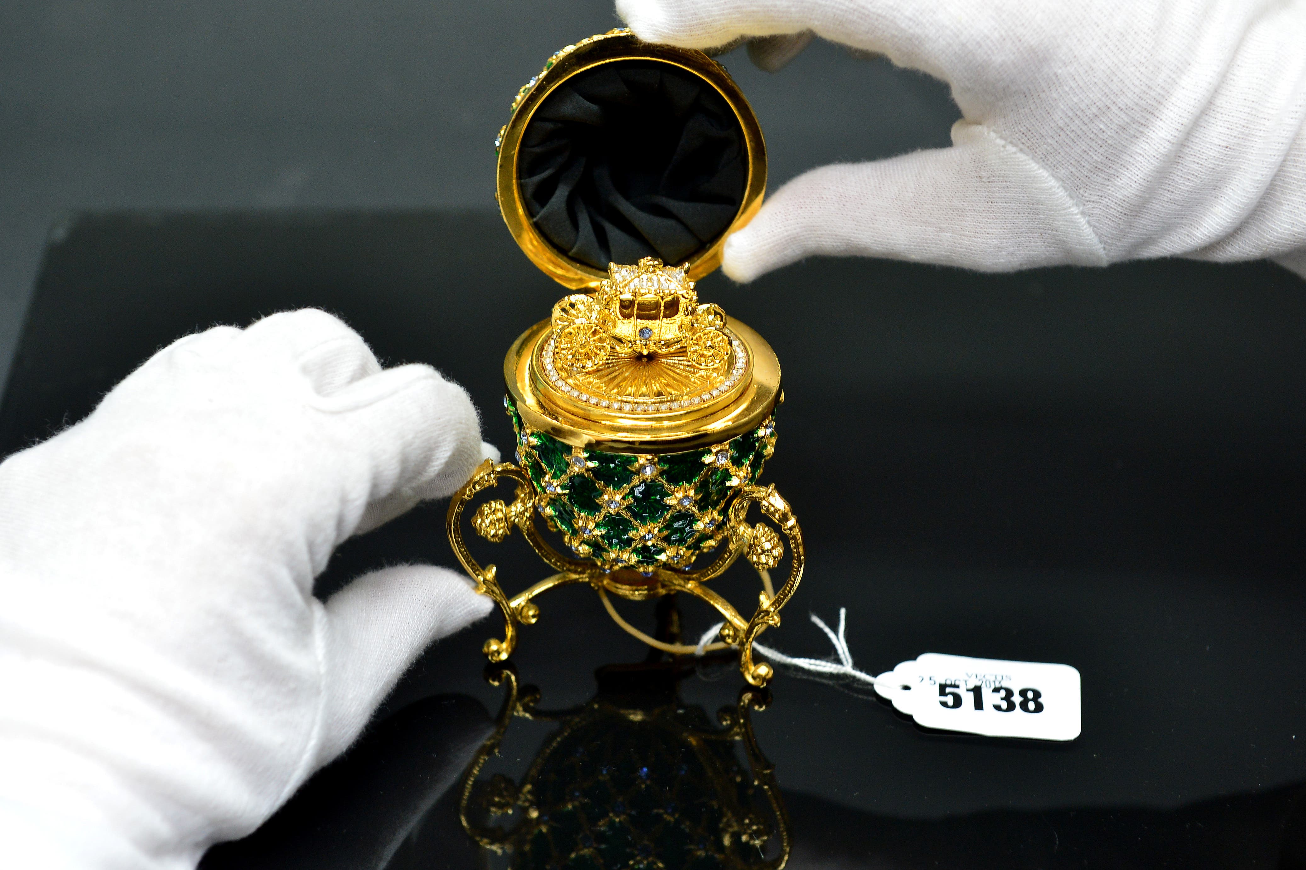 A replica prop of a Faberge Egg. Faberge has been sold for around £37 million (Owen Humphreys/PA)