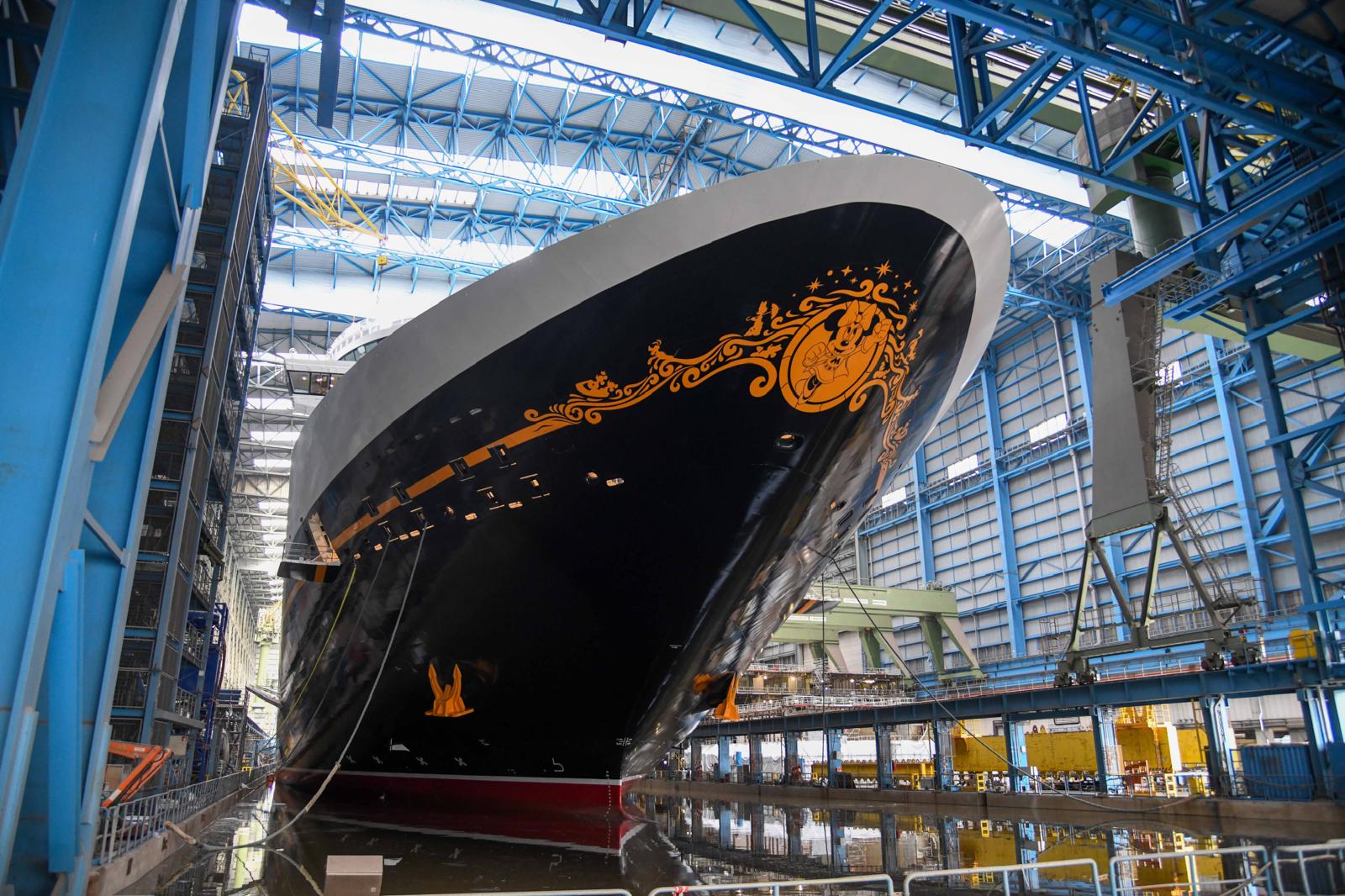 Superhero Minnie on the stern of Disney Destiny