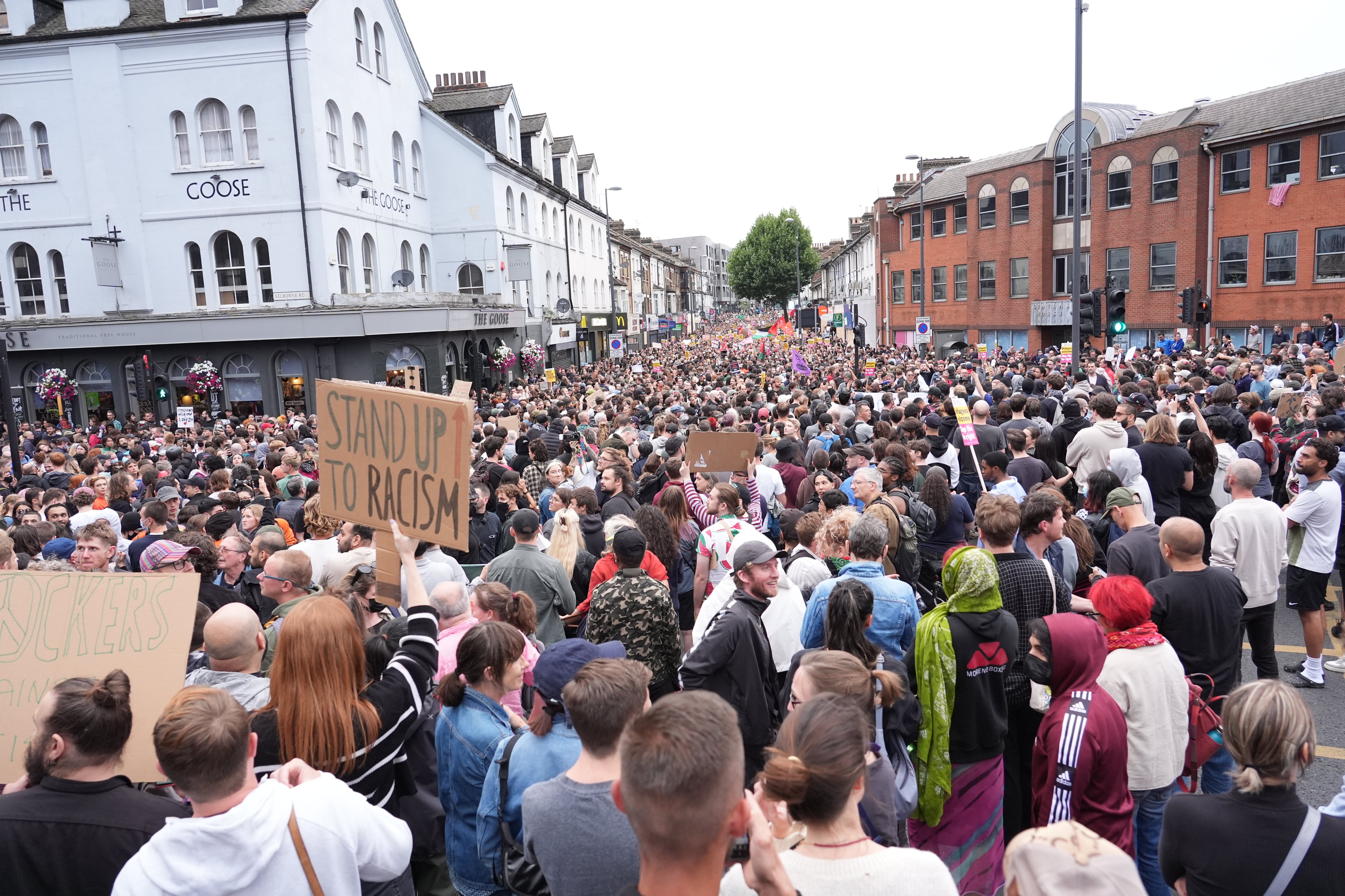 The demonstration in east London had been organised in response to plans for a far-right march
