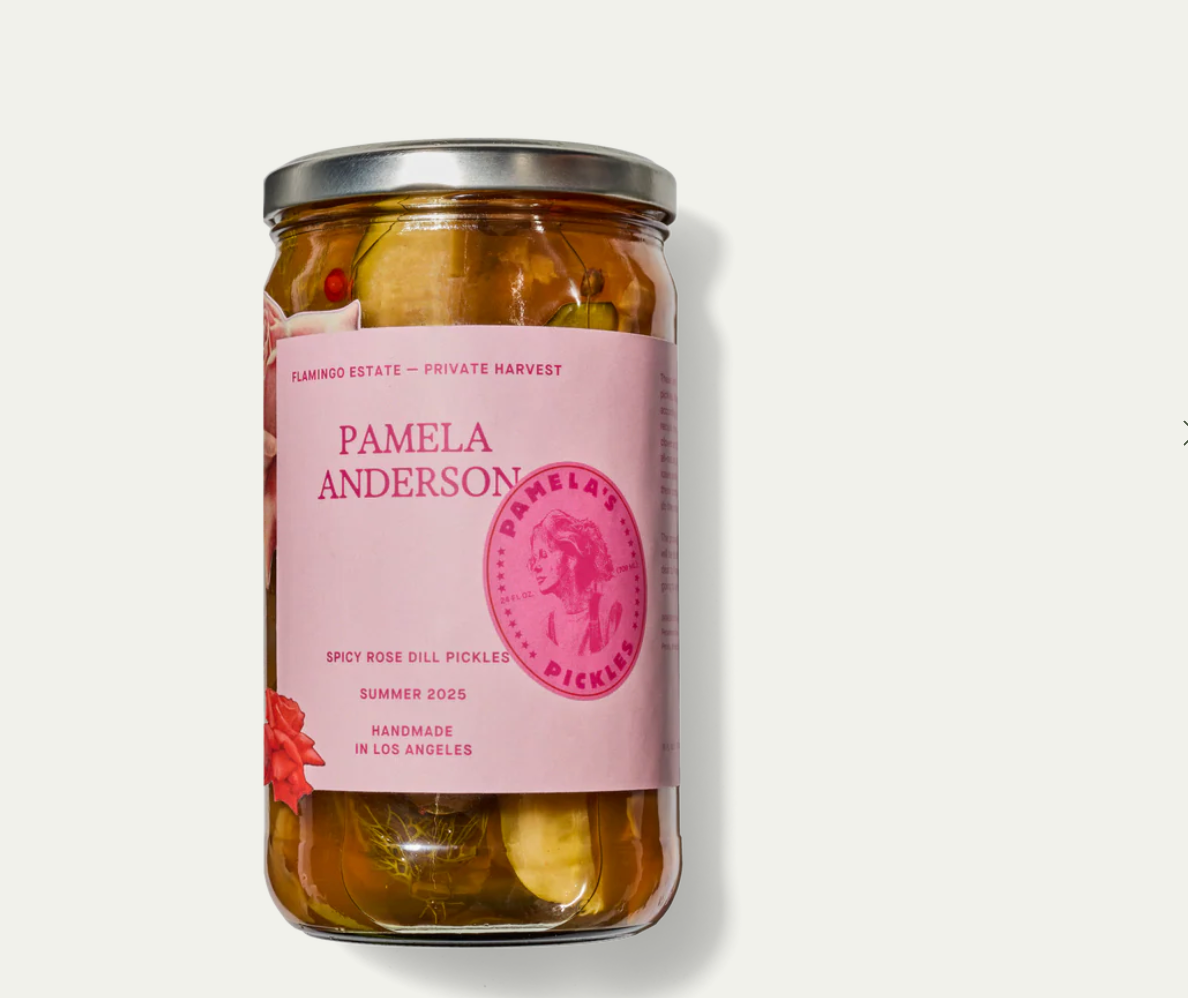 Pamela Anderson launches spicy rose pickles and fans are already excited about the product.