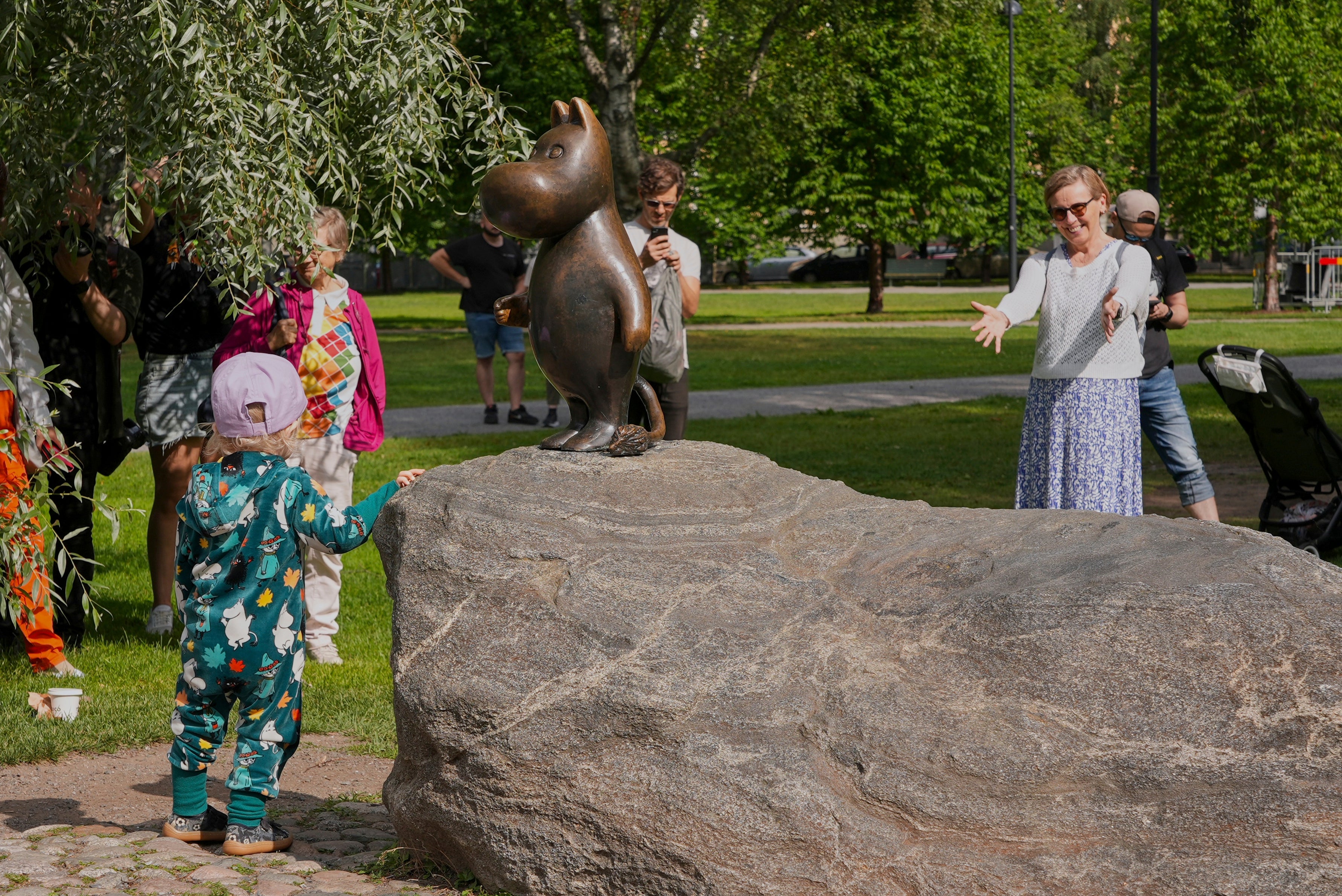 <p>Moomins Fans celebrate the 80th anniversary of the publication of the Finnish children's classic, "The Moomins and The Great Flood,"</p>