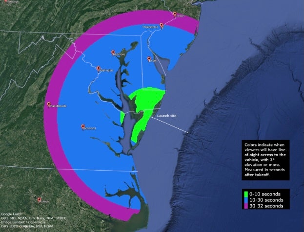A 'streak of fire,' as one report put it, is expected to be viewed over the Eastern seaboard Tuesday morning as NASA launches a sounding rocket