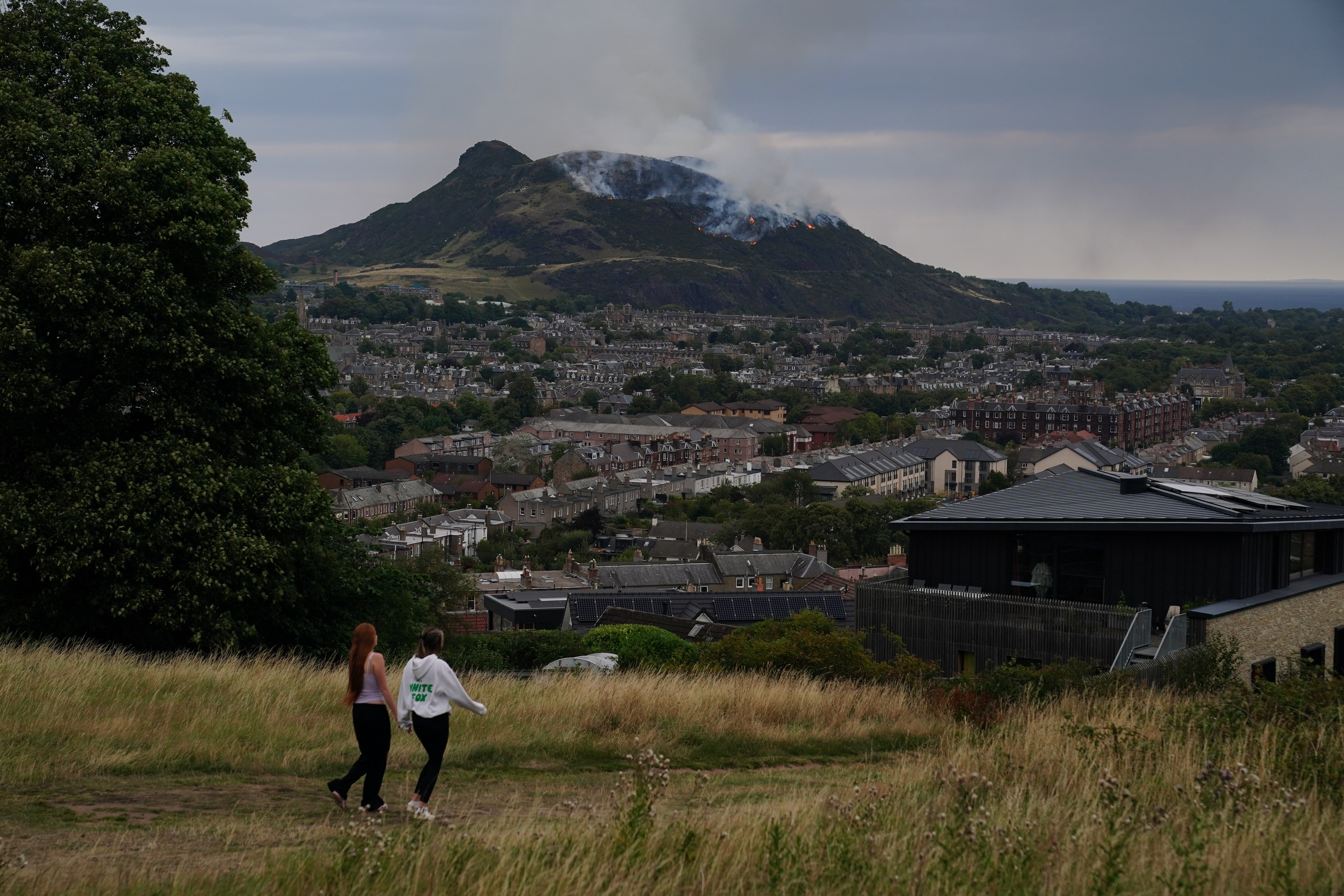 Smoke from the extinct volcano in Holyrood Park could be seen across the city