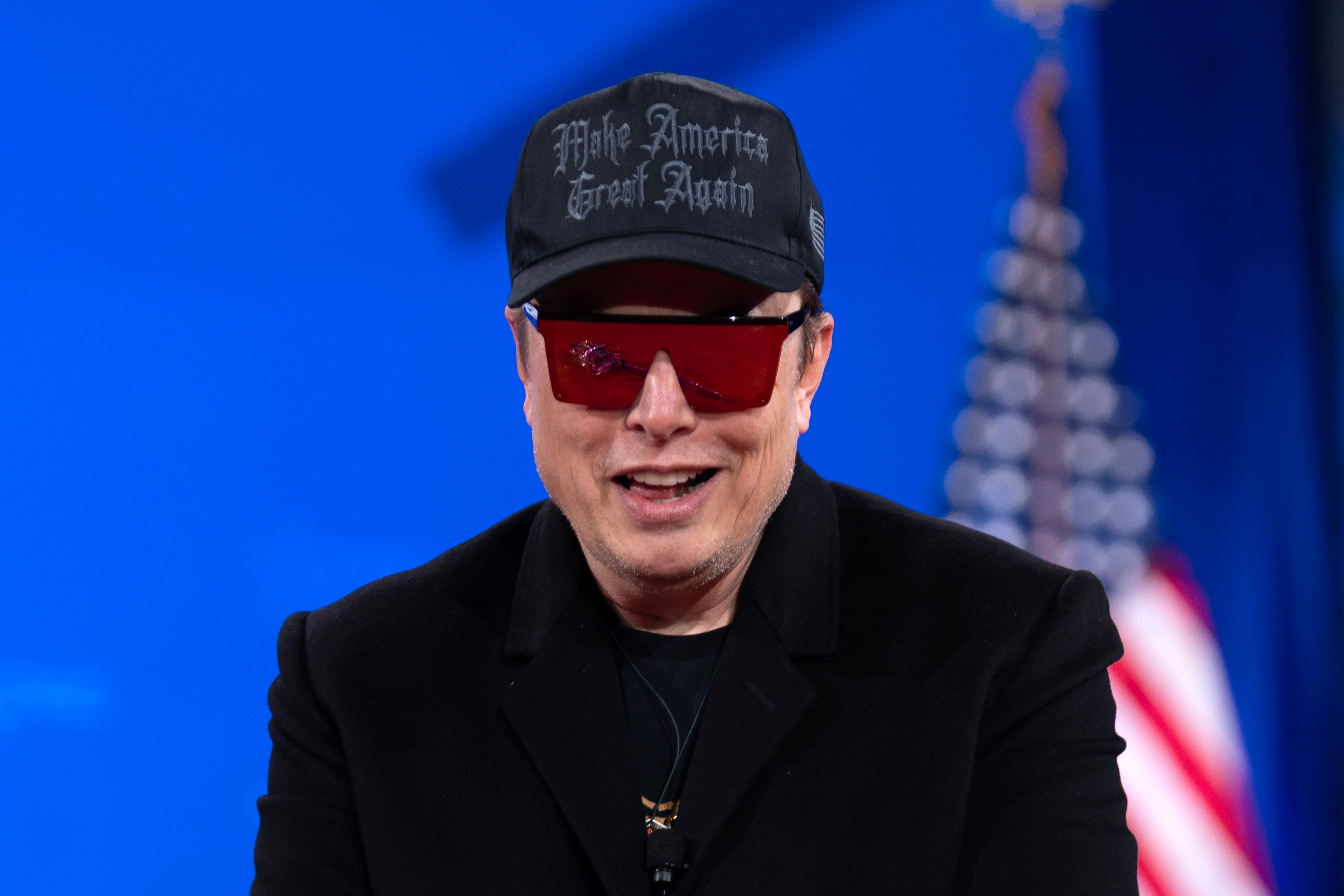 Elon Musk speaks at the Conservative Political Action Conference in Maryland on February 20, 2025