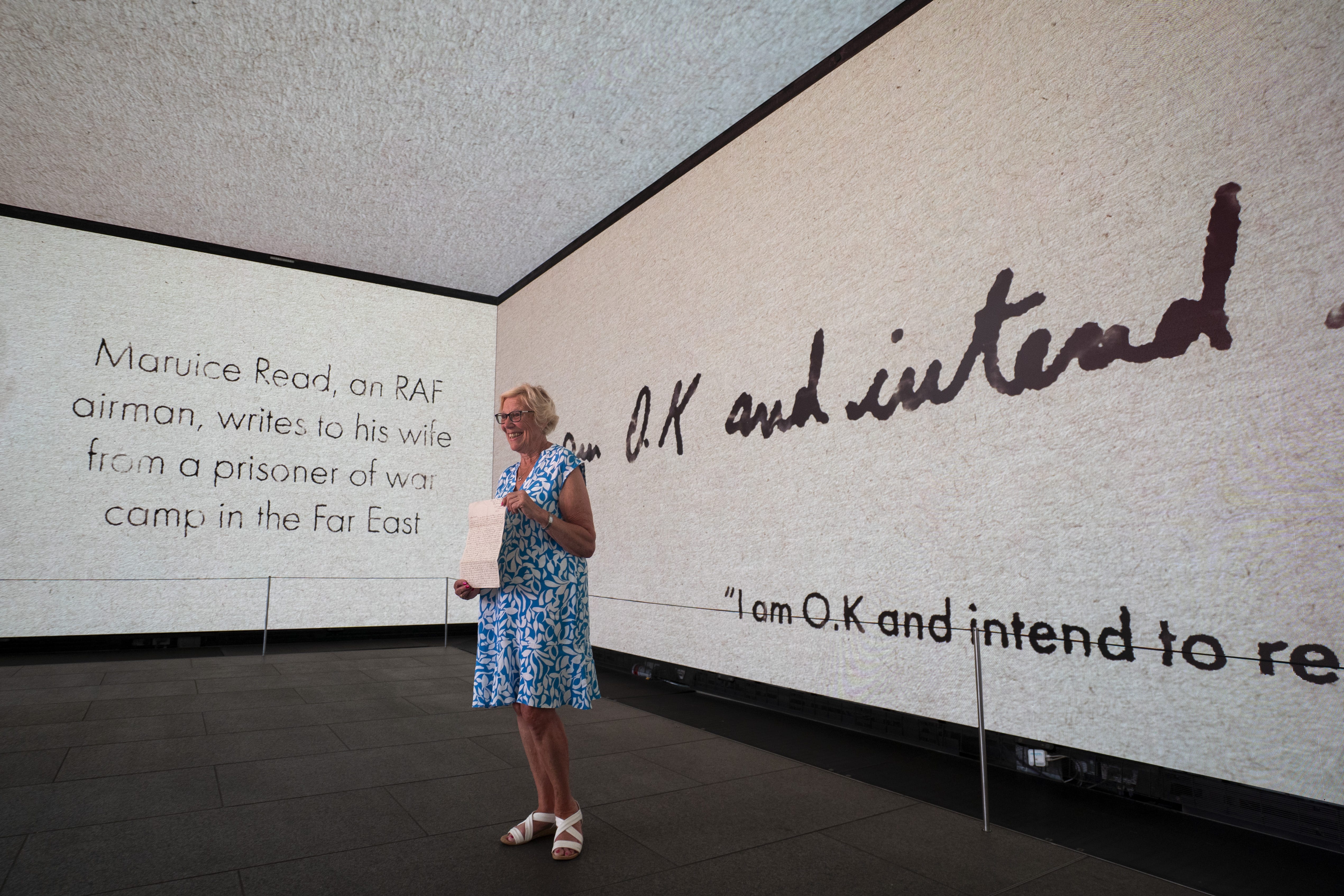Veronica Silander with her father Maurice Read’s wartime letter (Ben Whitley/PA)