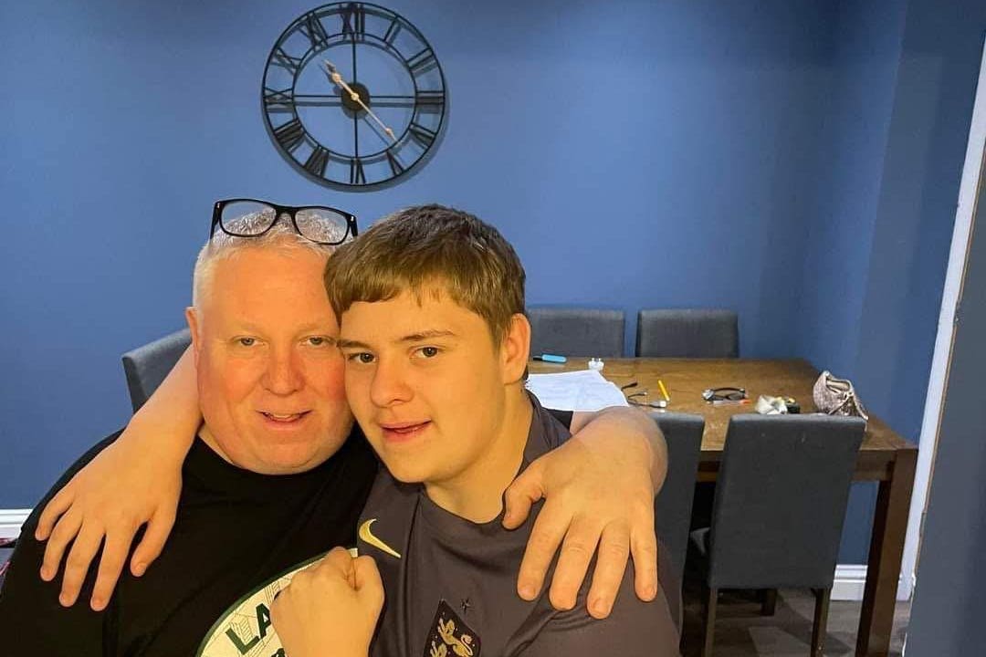 Harvey Willgoose and his father Mark (Family handout/PA)