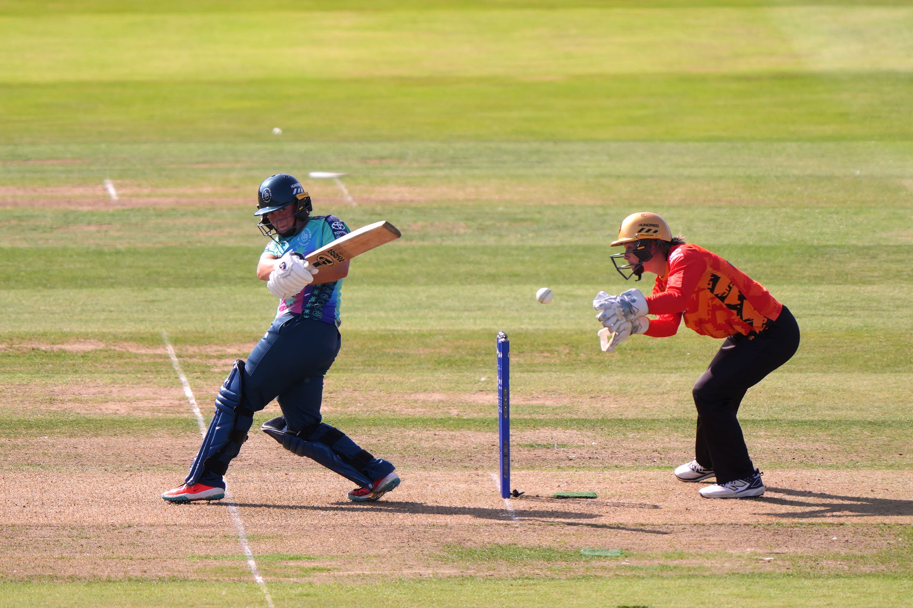 Alice Capsey, left, starred for Oval Invincibles (Bradley Collyer/PA)