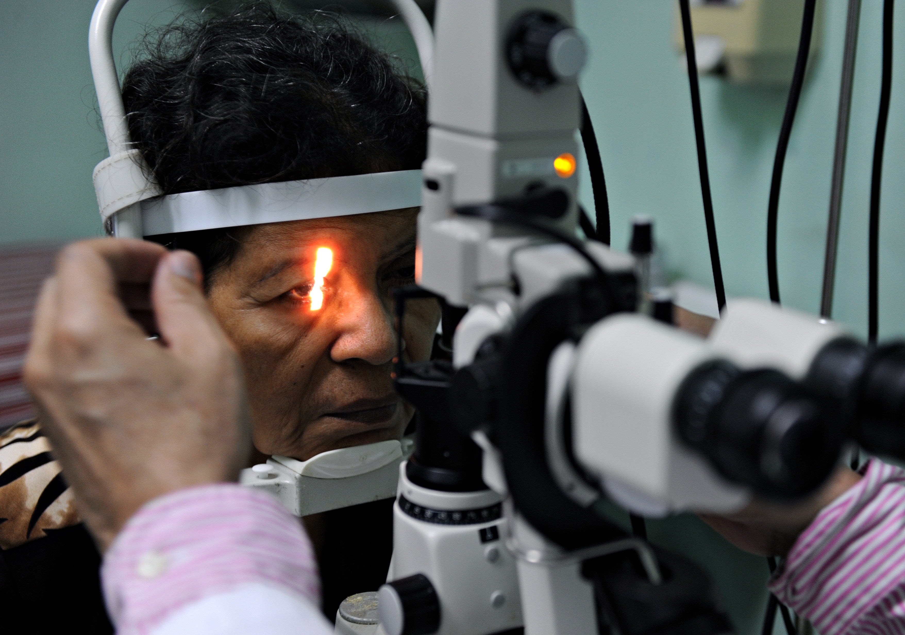 File. A patient gets laser treatment for diabetic retinopathy