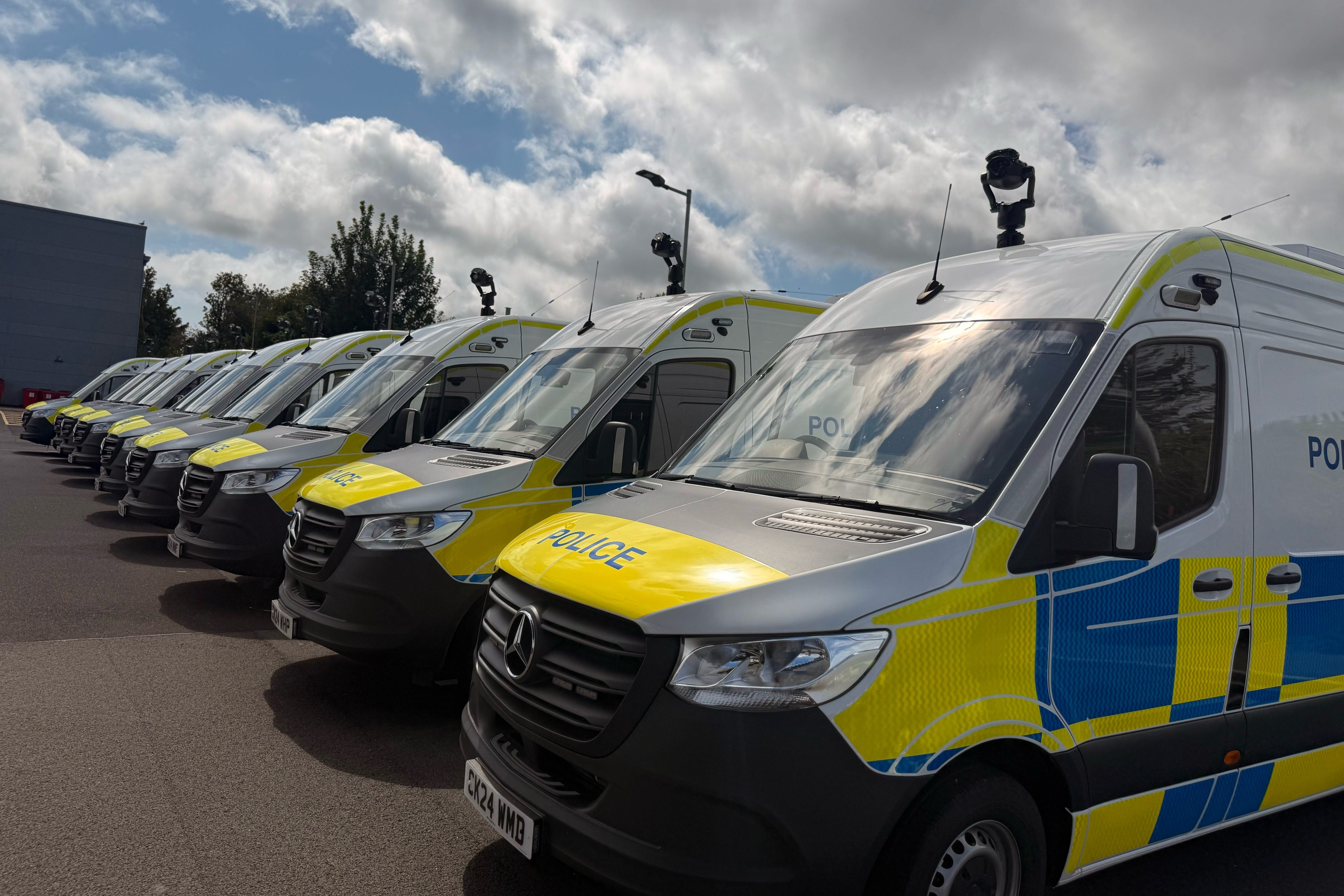 Ten vans equipped with cameras will be rolled out across seven police forces