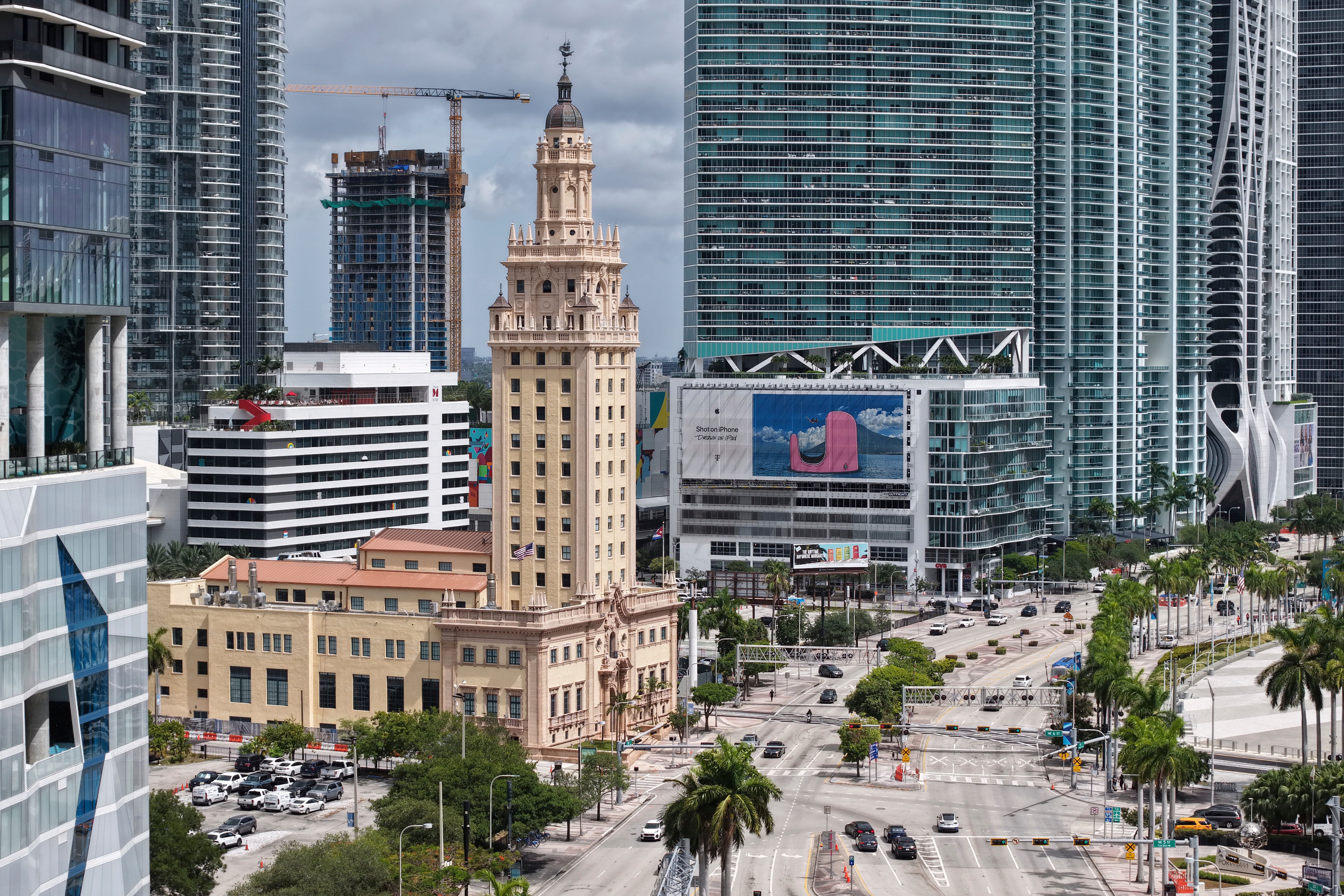 The Trump presidential library will reportedly be built in downtown Miami near the Freedom Tower (pictured)