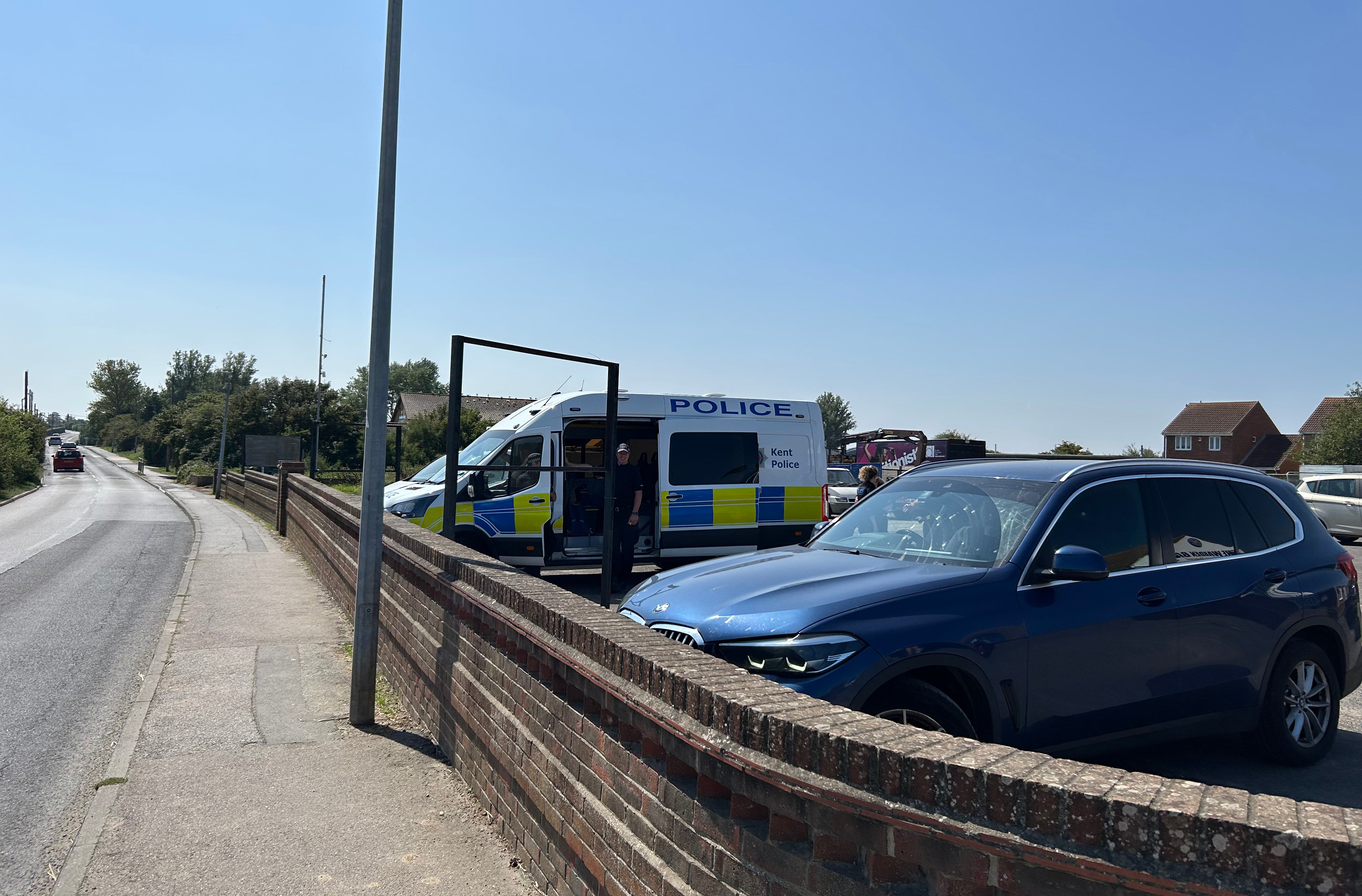 Police at the seaside resort after Mr Cashford’s death