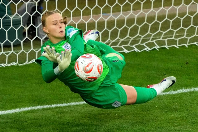 <p>Hannah Hampton was England’s hero during the Euro 2025 final penalty shootout</p>