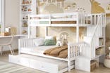 Flair tag triple staircase bunk bed with trundle