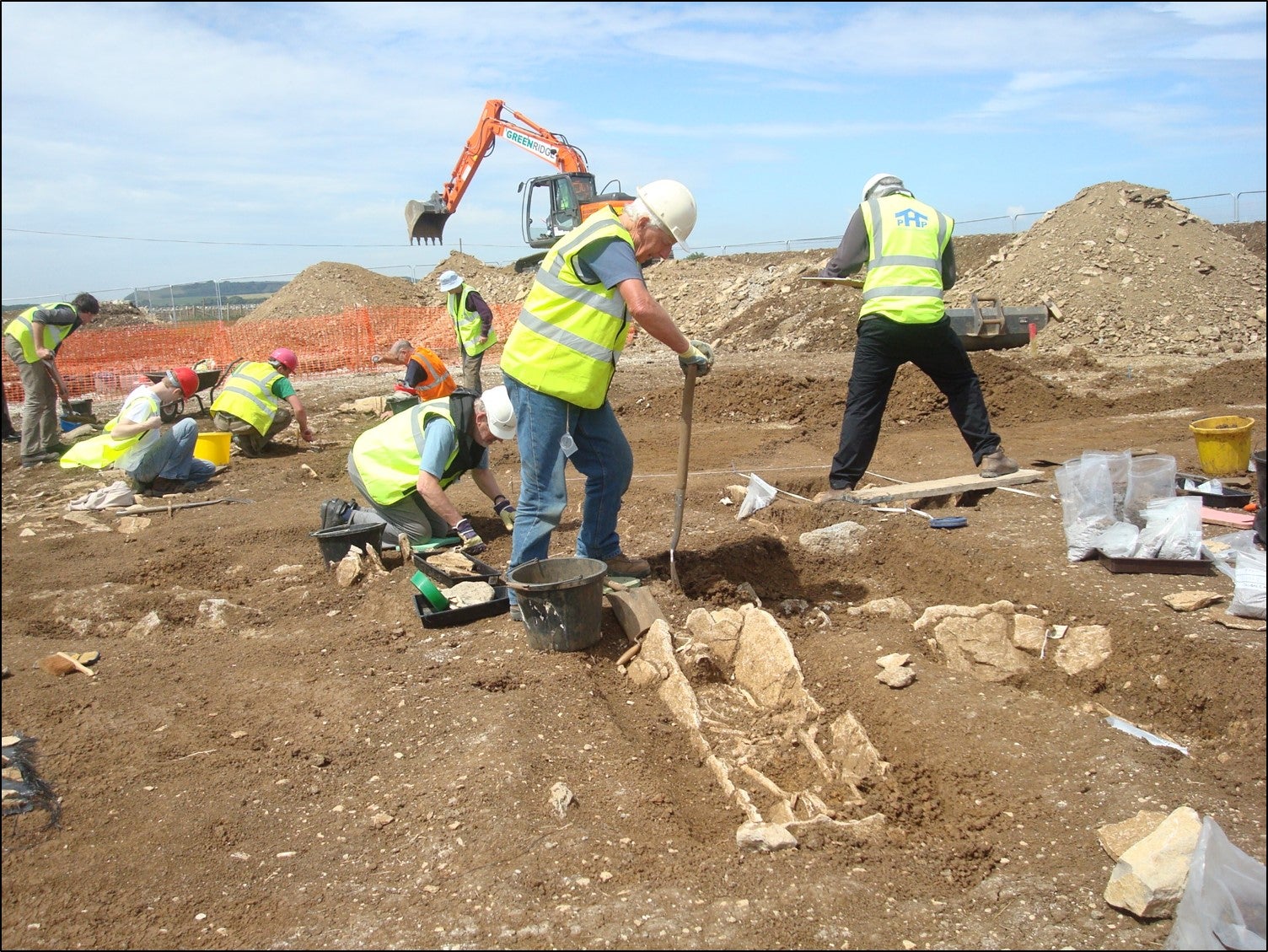 Excavation at the post-Roman cemetery at Worth Matravers cemetery in Dorset