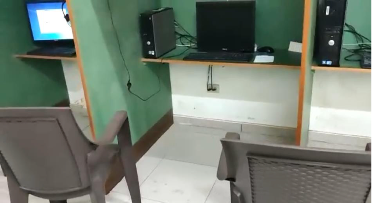 Photo of a call center, where the defendants are accused of making fraudulent calls to grandparents in the United States while pretending to be grandkids caught in troubling situations, an affidavit says