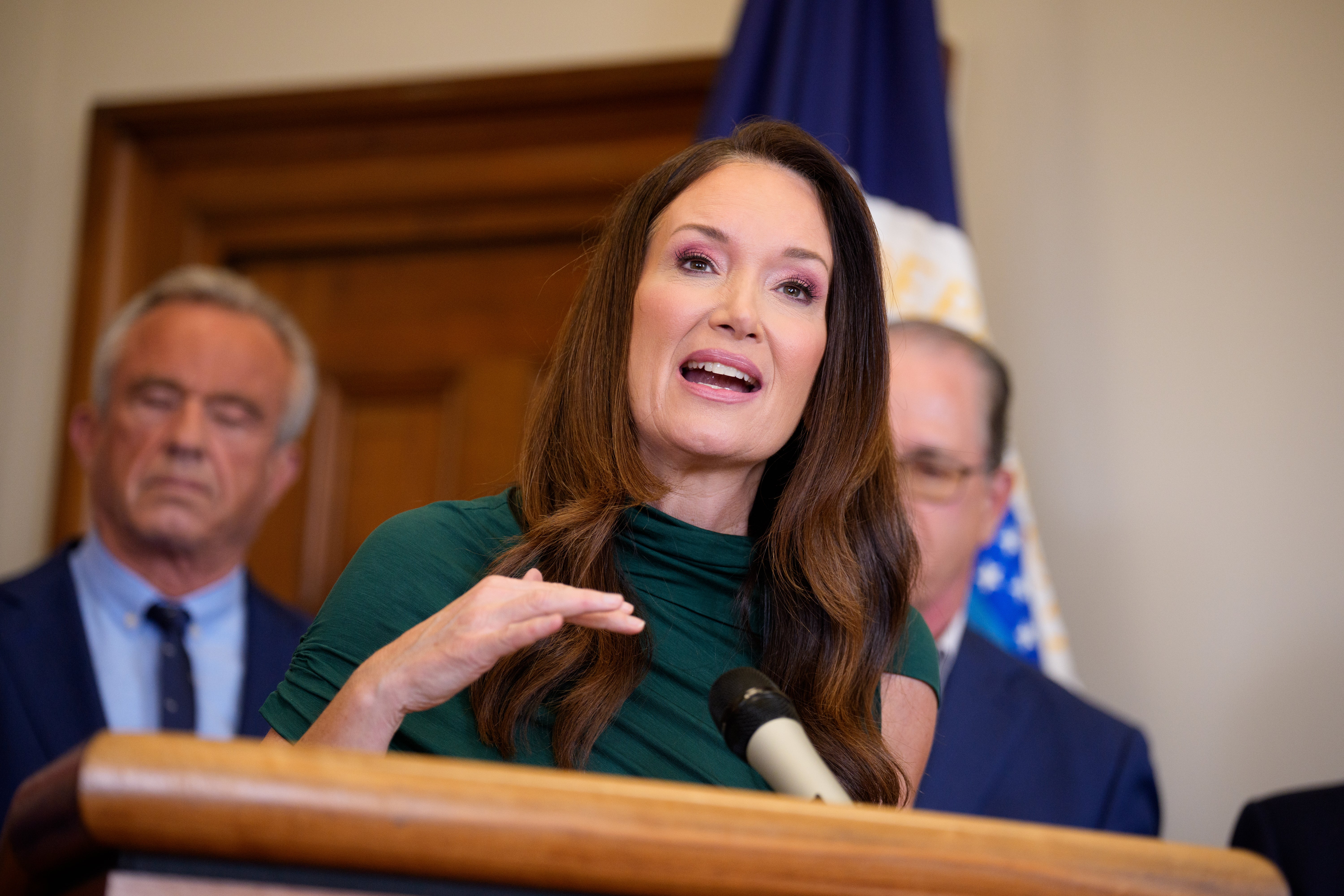Agriculture Secretary Brooke Rollins previously cheered over the banners, saying, 'President Trump’s bold vision is ushering in a Golden Age for our farmers'