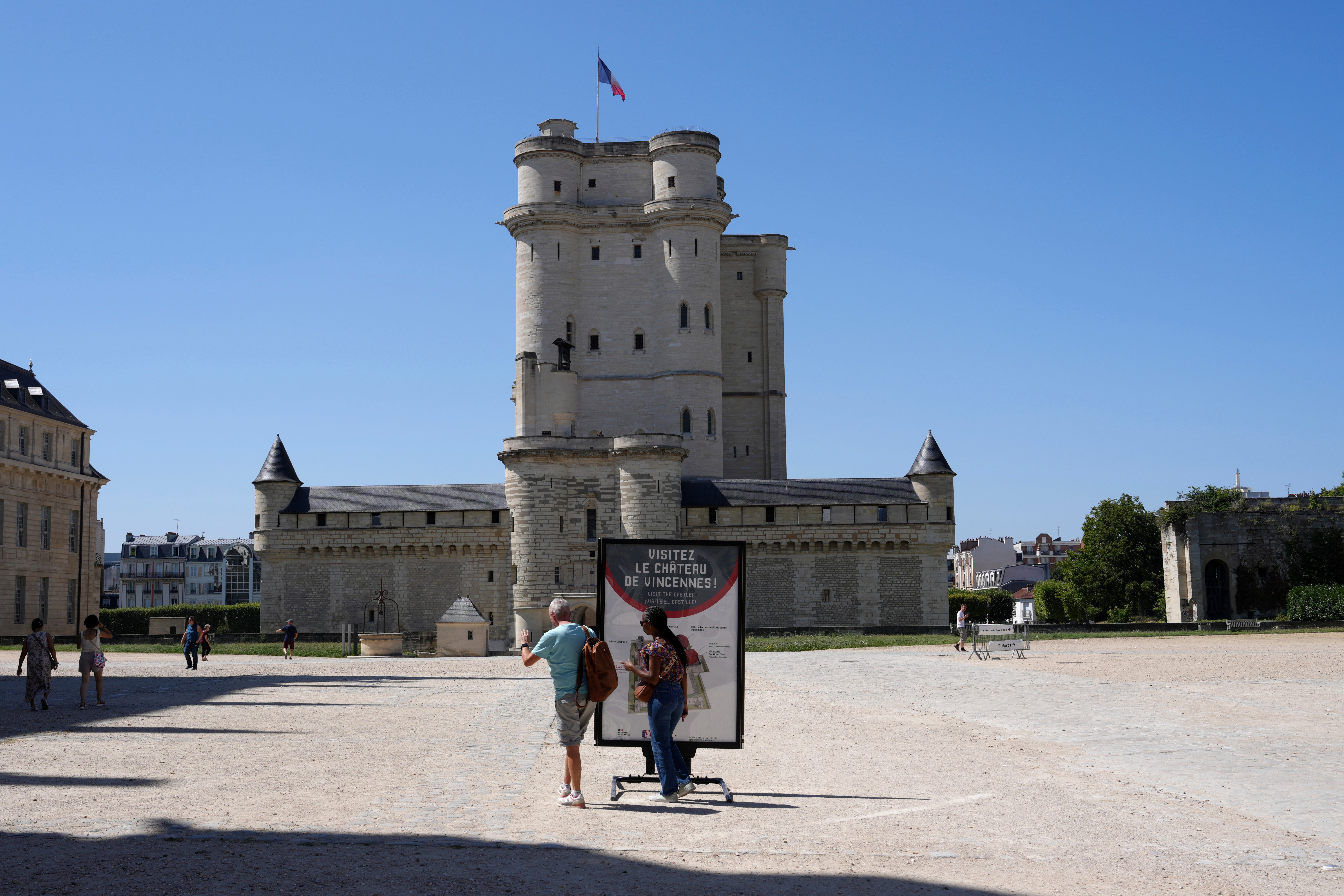 People arrive to tour the fortress