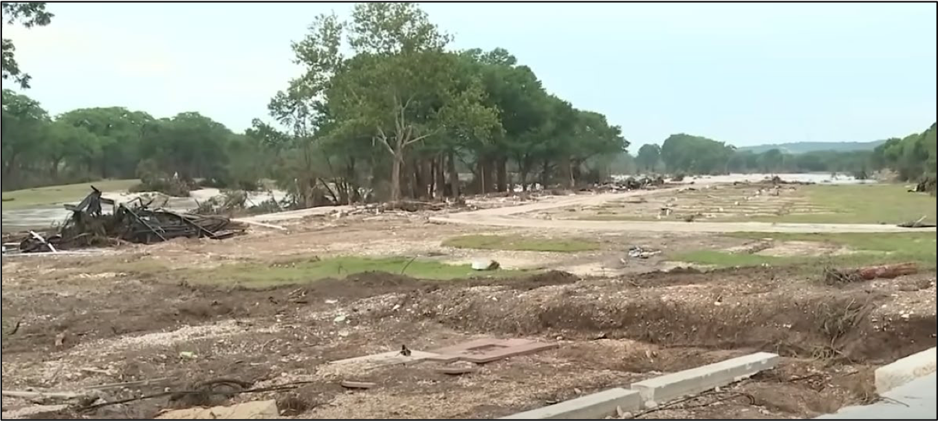 Photo shows how floodwaters transformed the resort into a 'barren wasteland', the lawsuit states