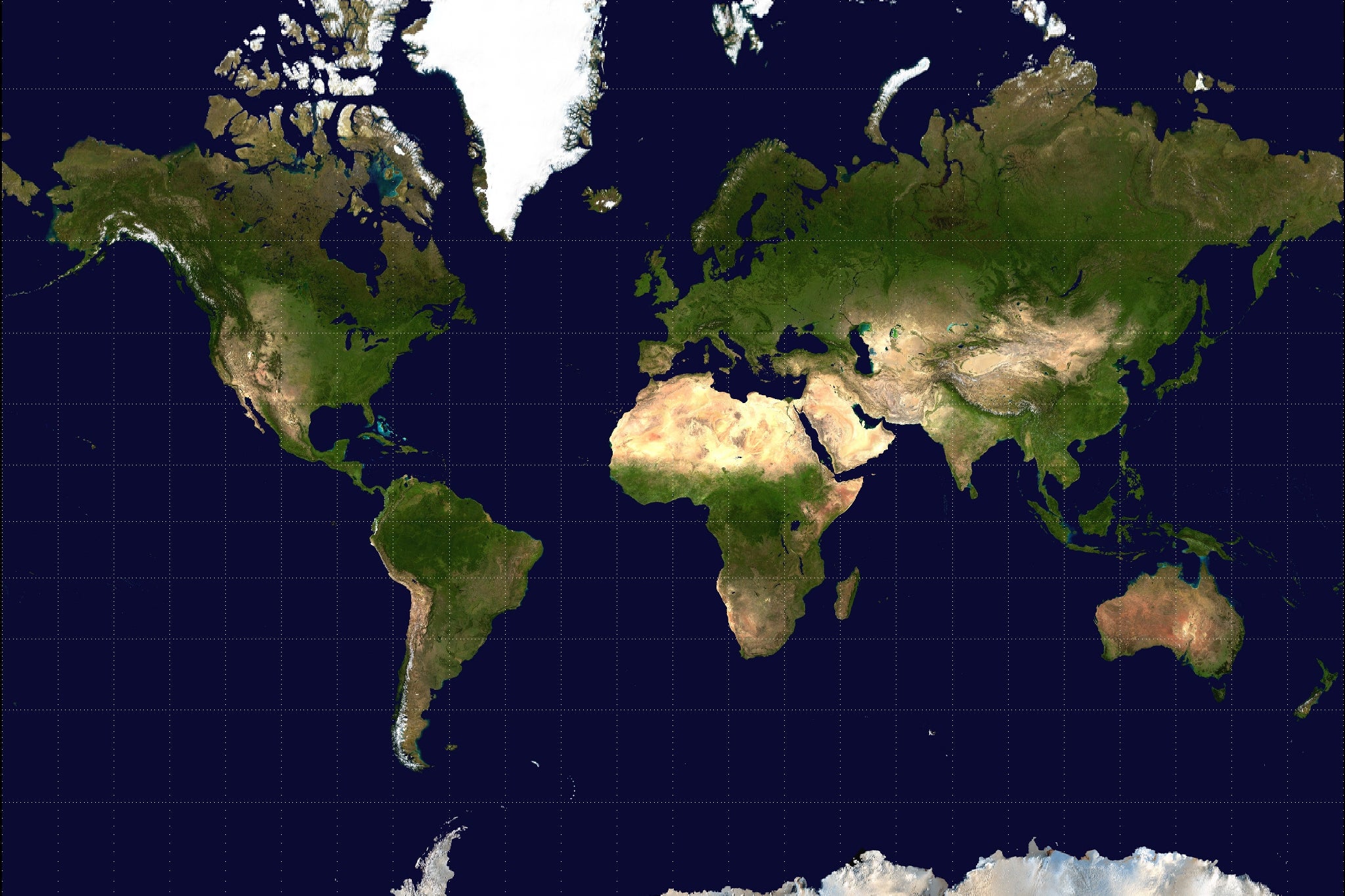 A Mercator projection of the Earth