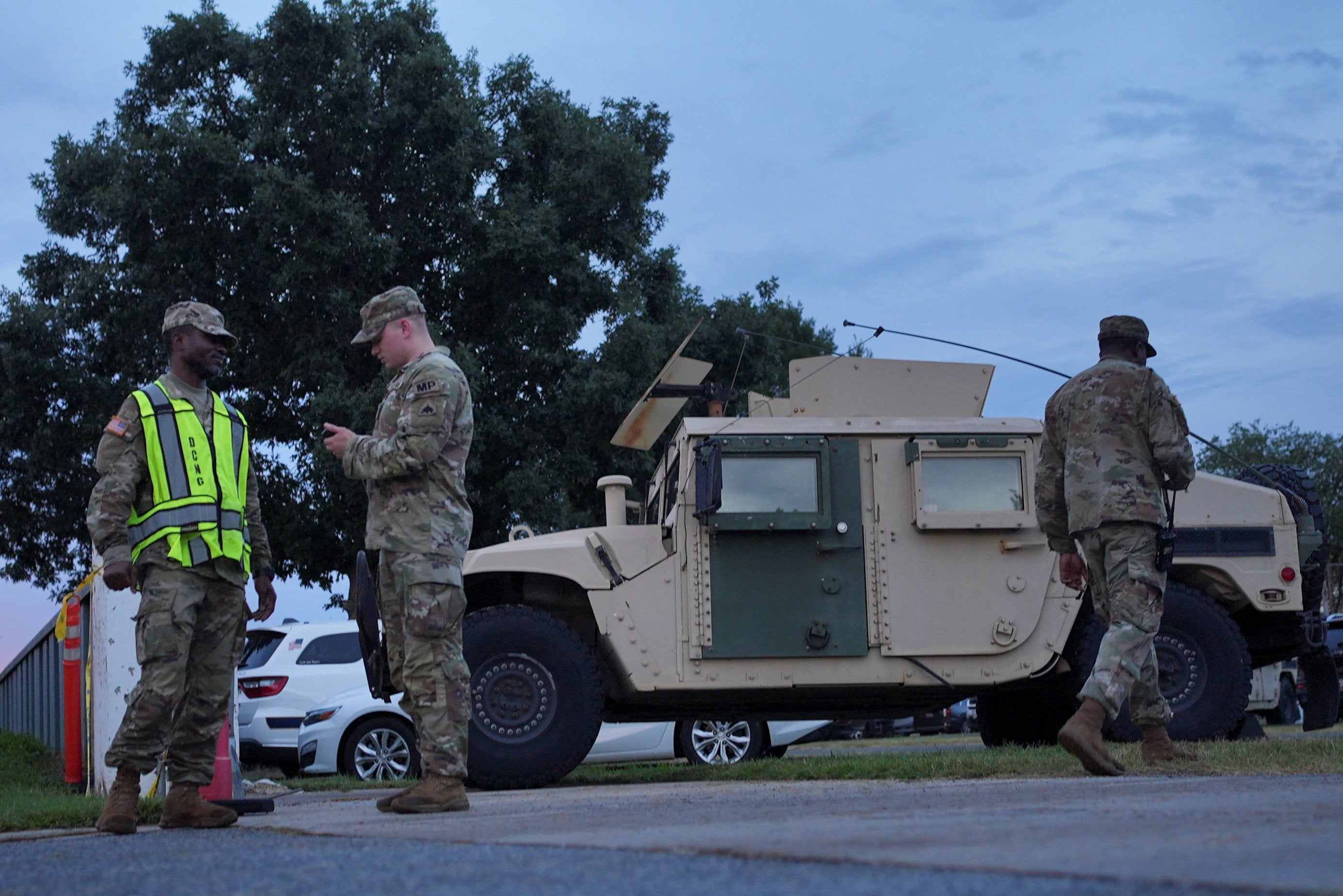 Military members in Washington D.C. after President Donald Trump’s announcement of the federal take over of the Metropolitan Police Department in August