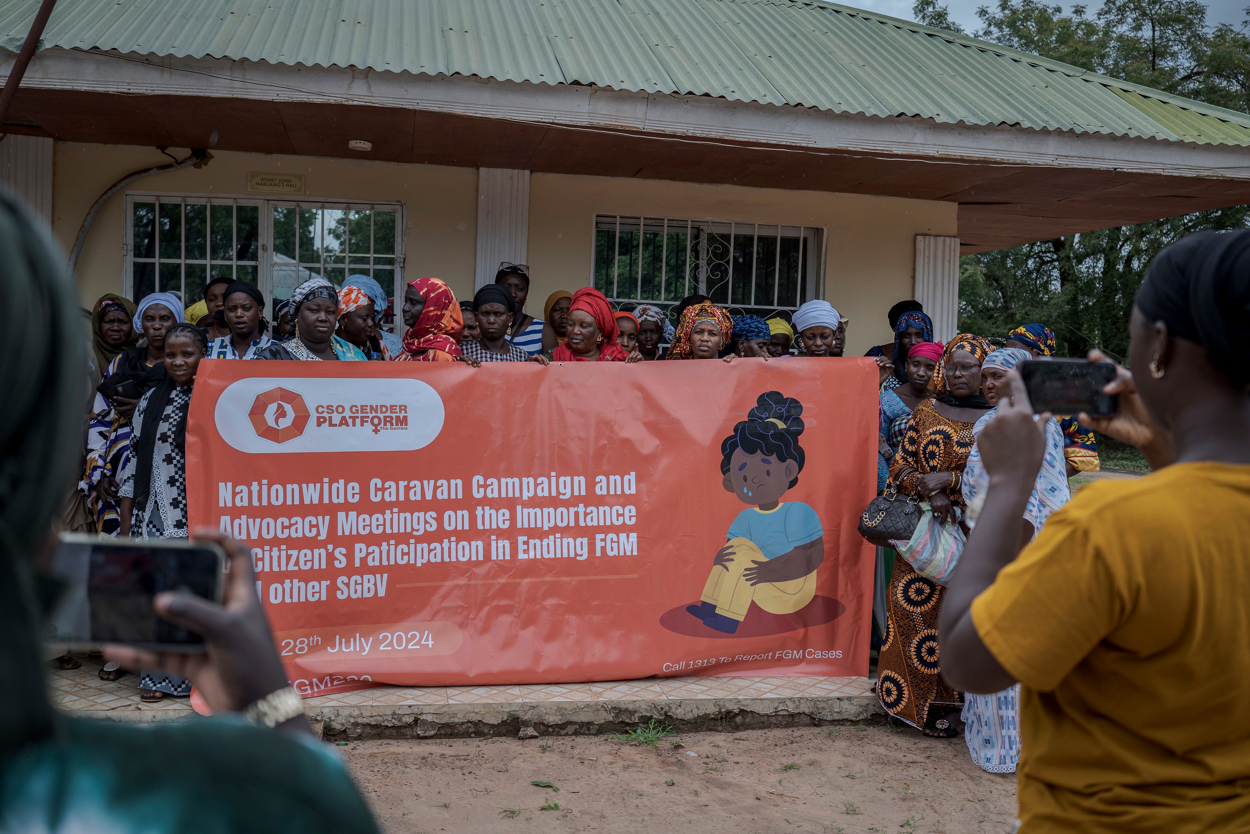 Women who met to discuss female genital mutilation, in Soma, Gambia, in 2024