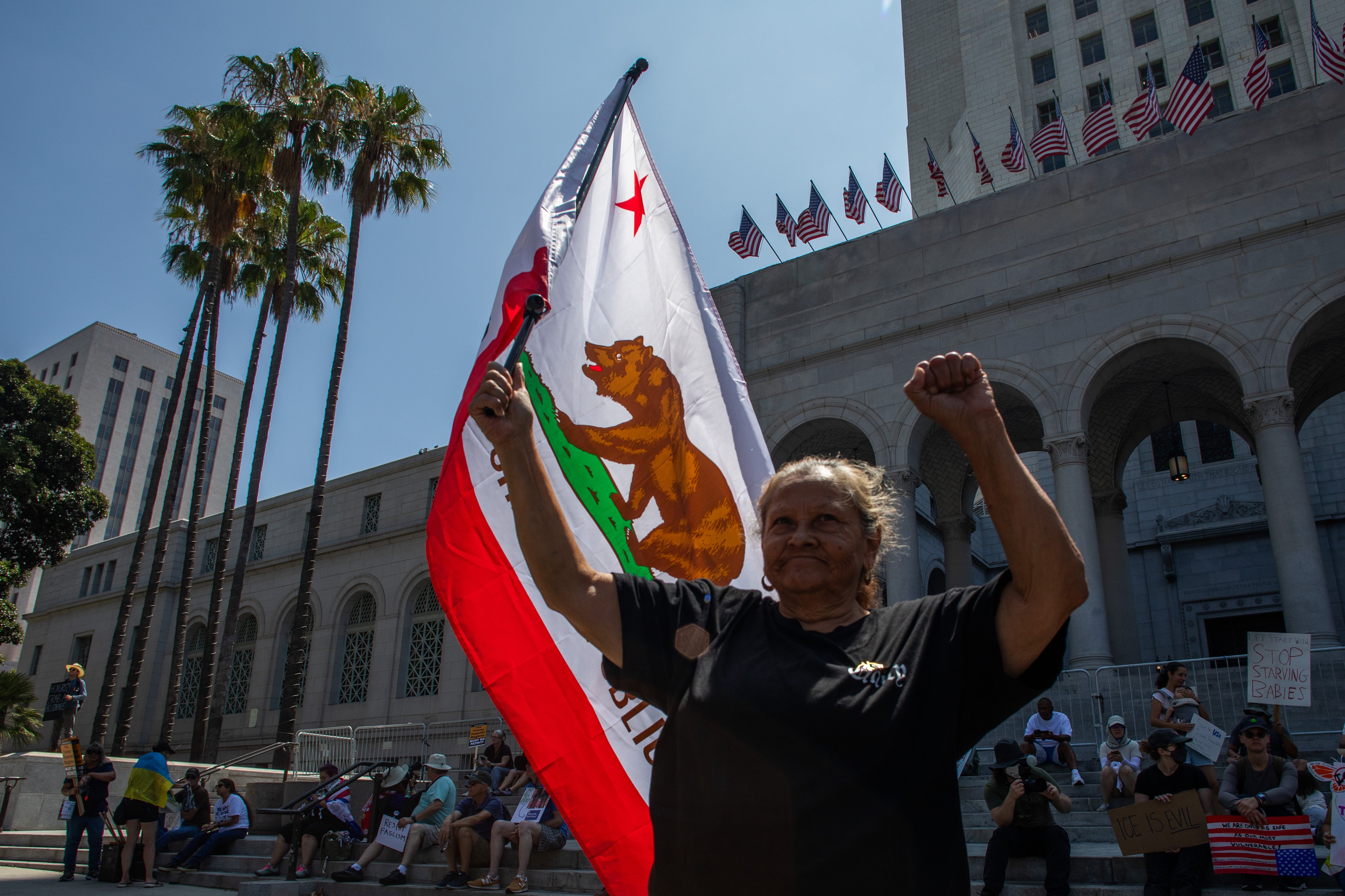 Newsom said Thursday, 'Donald Trump, you have poked the bear and we will punch back'