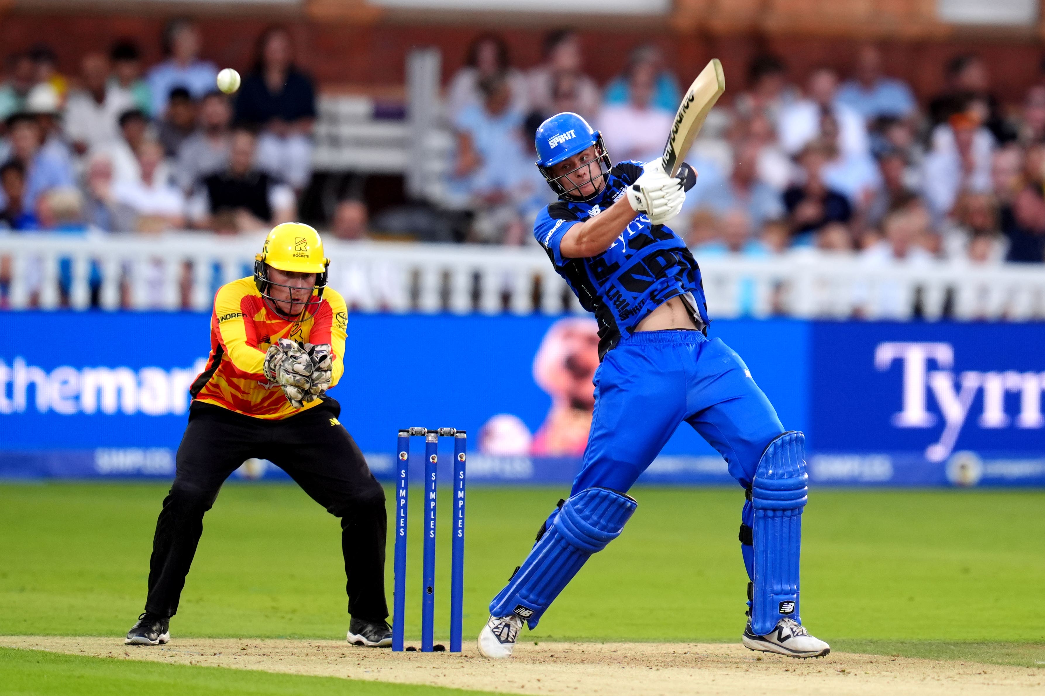 Jamie Smith clubs a shot against Trent Rockets (John Walton/PA)