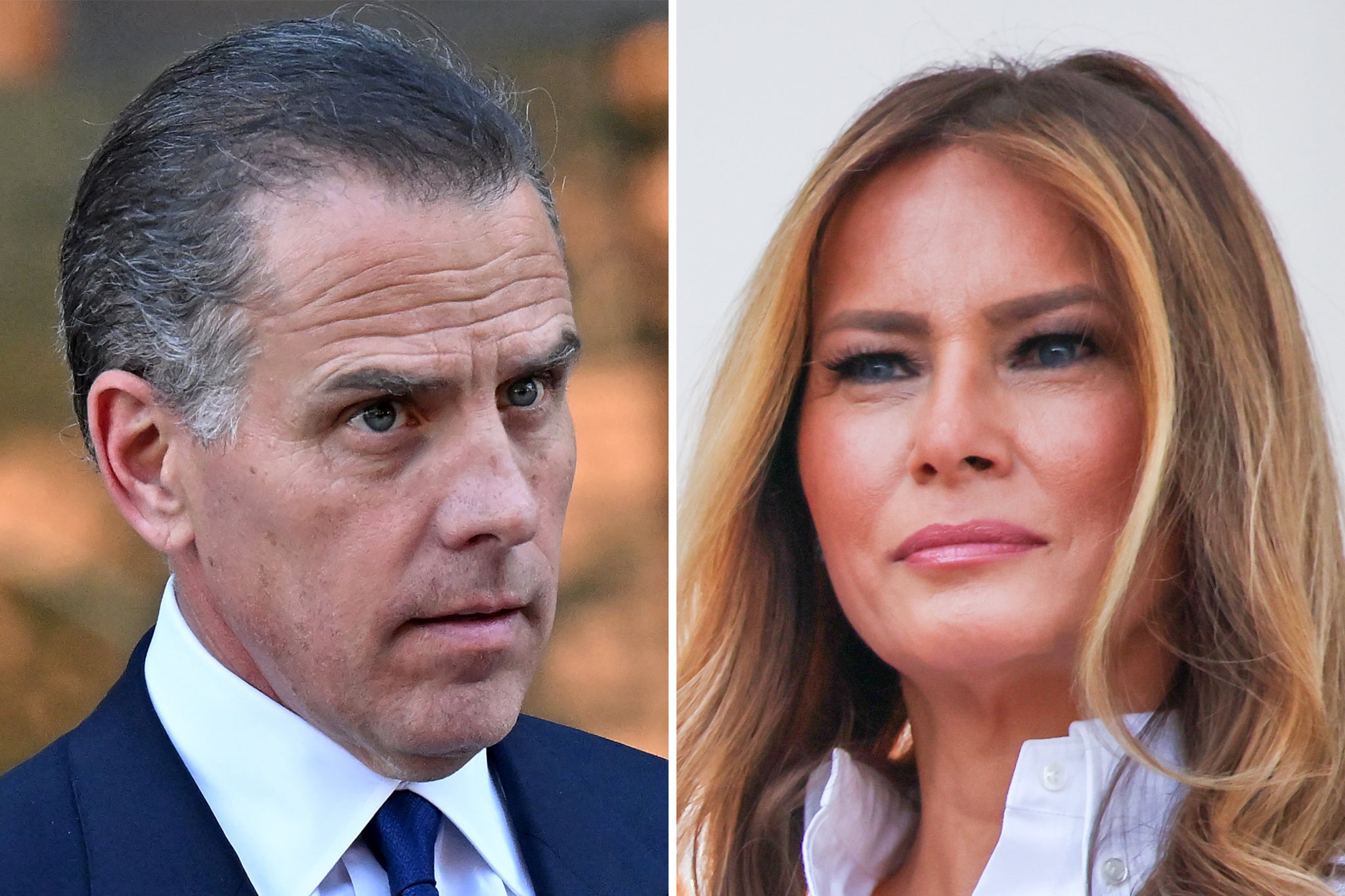 Hunter Biden and First Lady Melania Trump, who are at odds after the former alleged the latter had been introduced to her husband, President Donald Trump, by the late pedophile Jeffrey Epstein