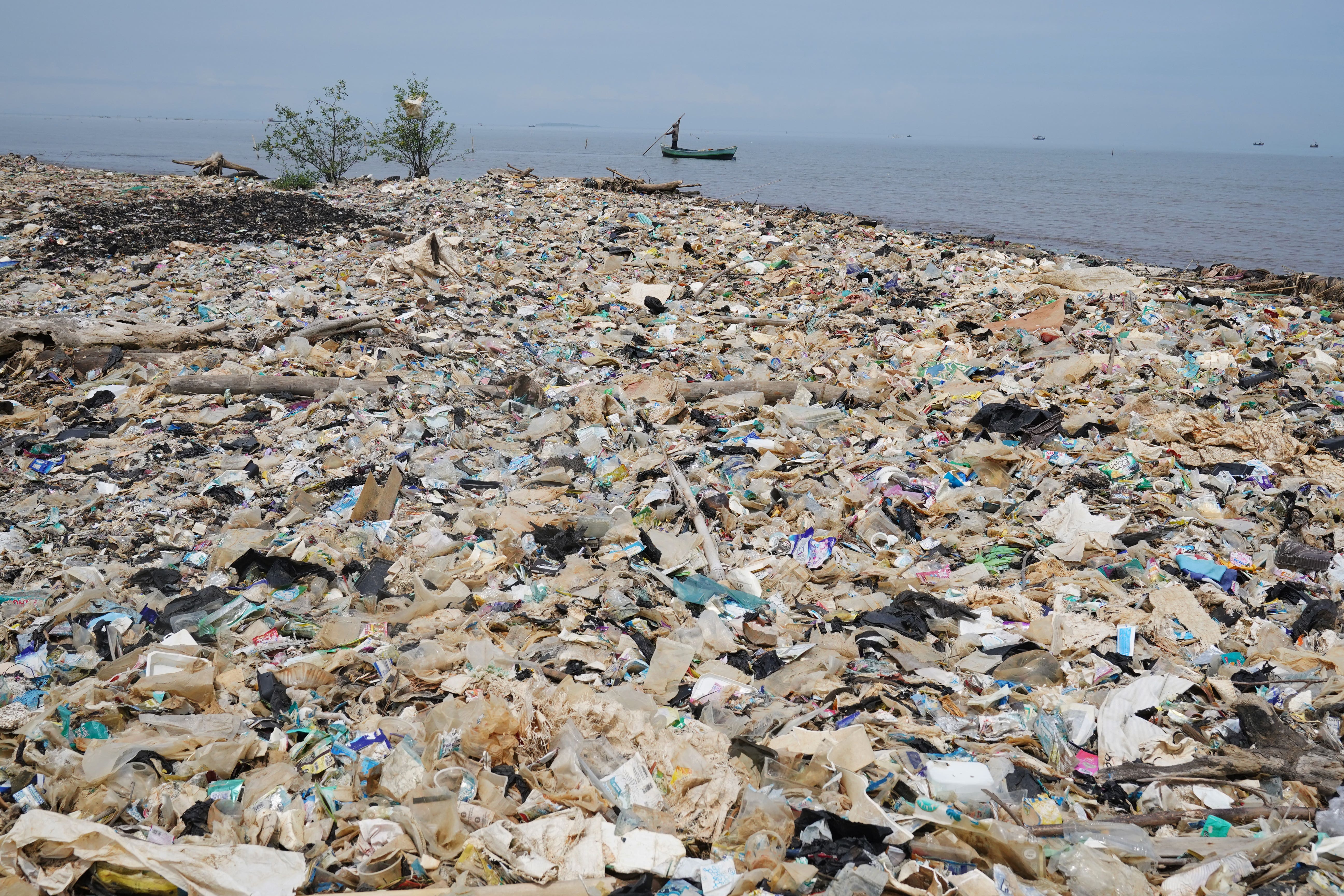 Plastic waste in Indonesia. File photo. (Owen Humphreys/PA)