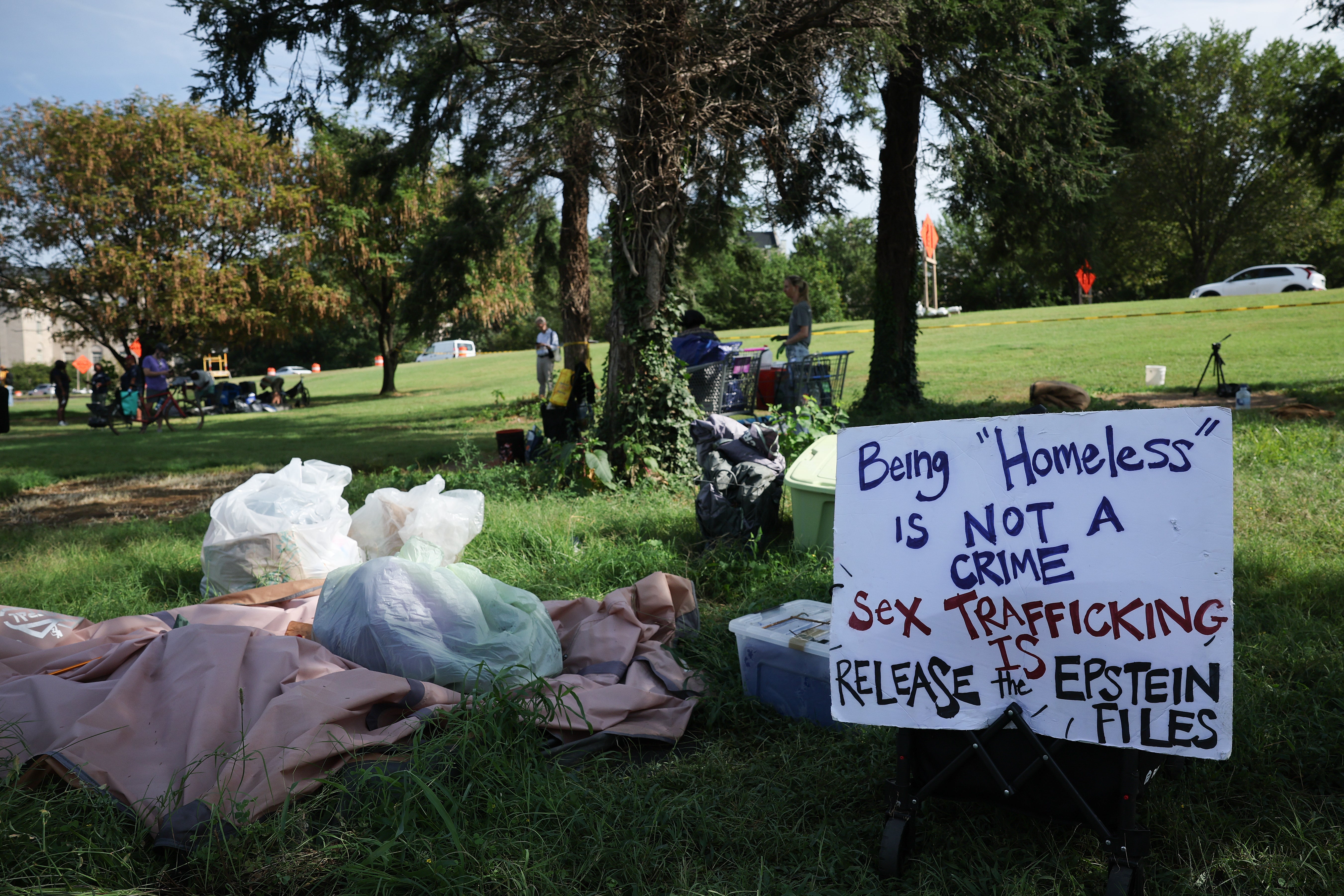 Trump wrote on Truth Social, "The Homeless have to move out, IMMEDIATELY.”