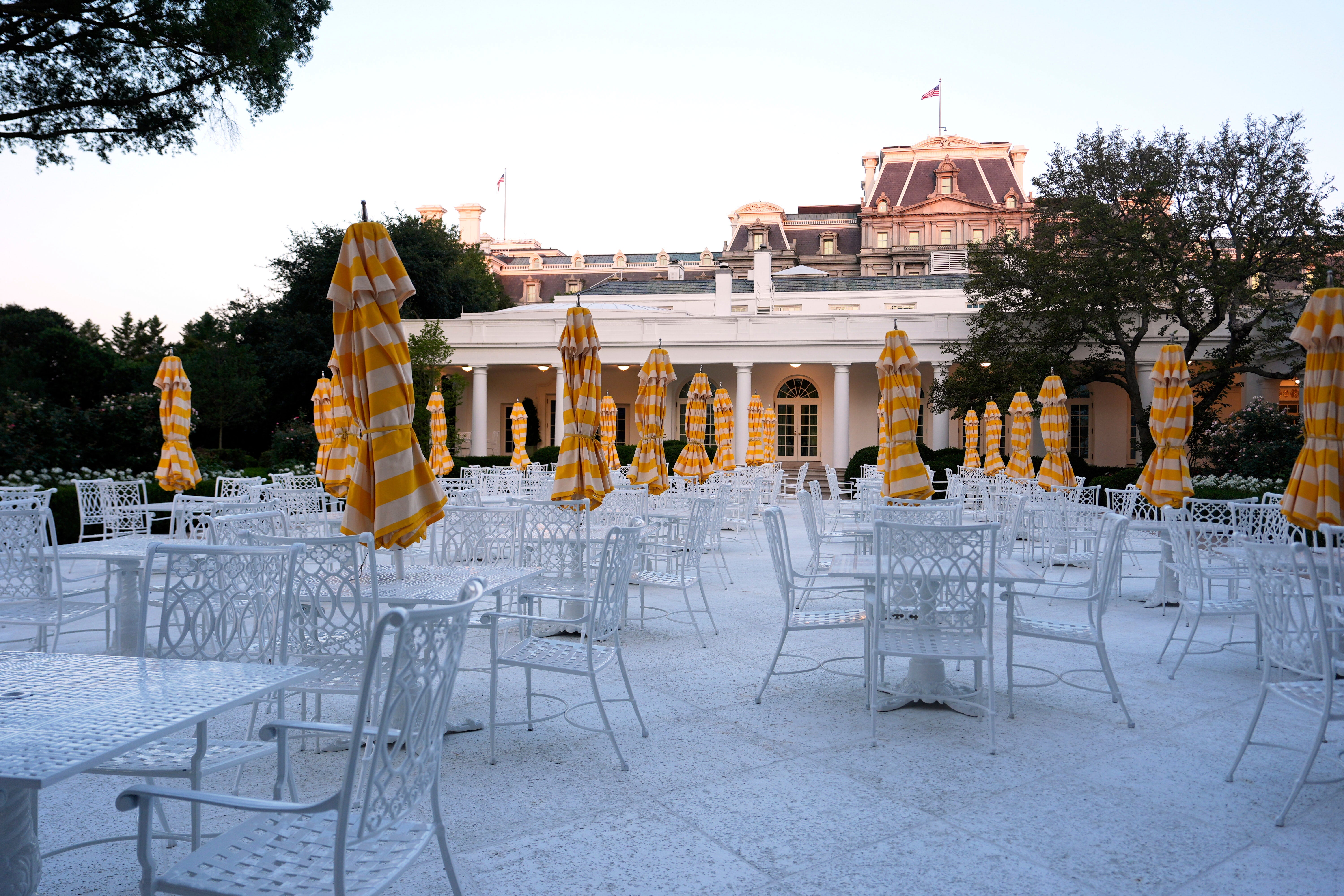 Donald Trump has lashed out at a ‘stupid’ contractor working on his controversial redesign of the White House Rose Garden for damaging a piece of stone, posting a video of the incident on social media