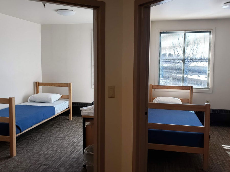 A dorm room in the University of Alaska Anchorage, where as many as 750 Russian delegates will be staying during the Trump-Putin summit