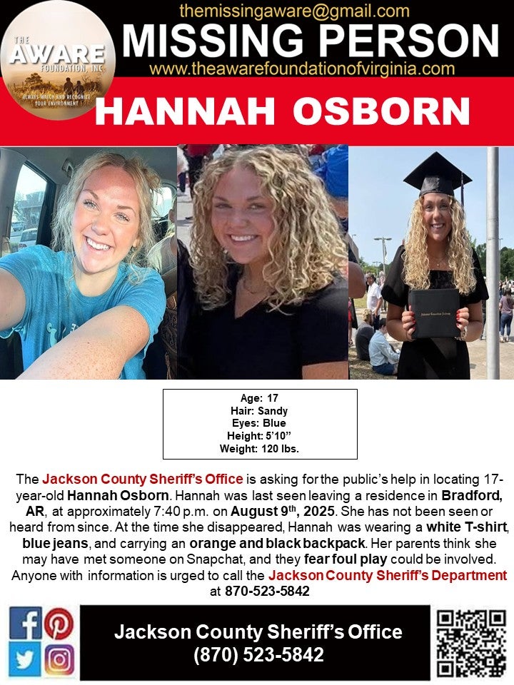 The Aware Foundation and other missing persons group are circulating posters online as the search continues