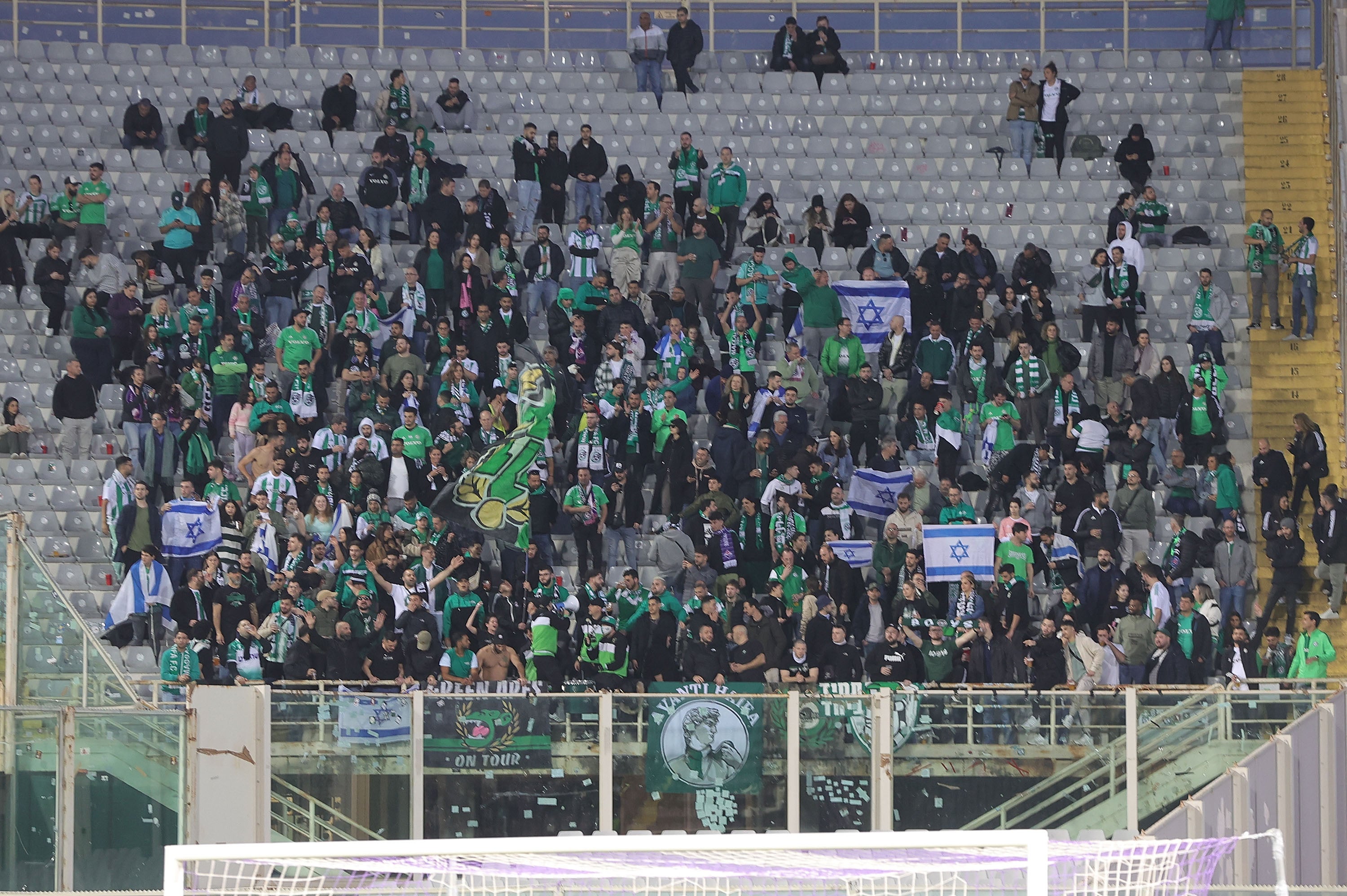 Israel football fans’ ‘murderers’ banner causes outrage in Poland at Europa Conference game