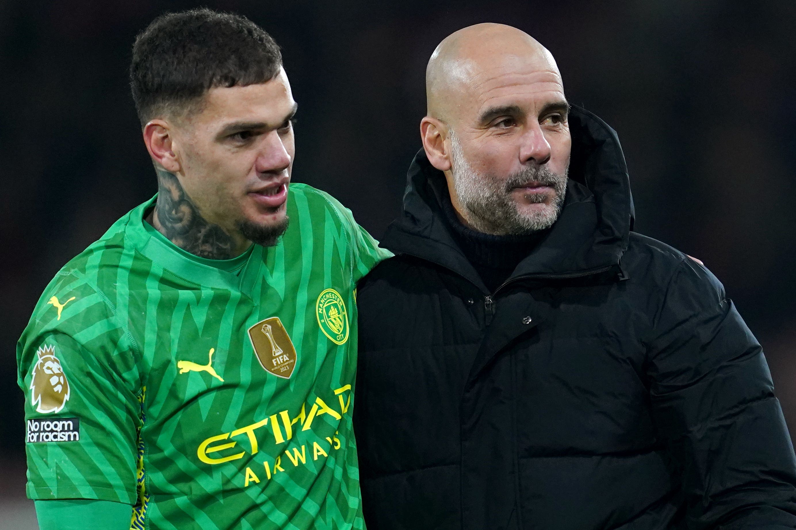 Ederson (left) (Adam Davy/PA)