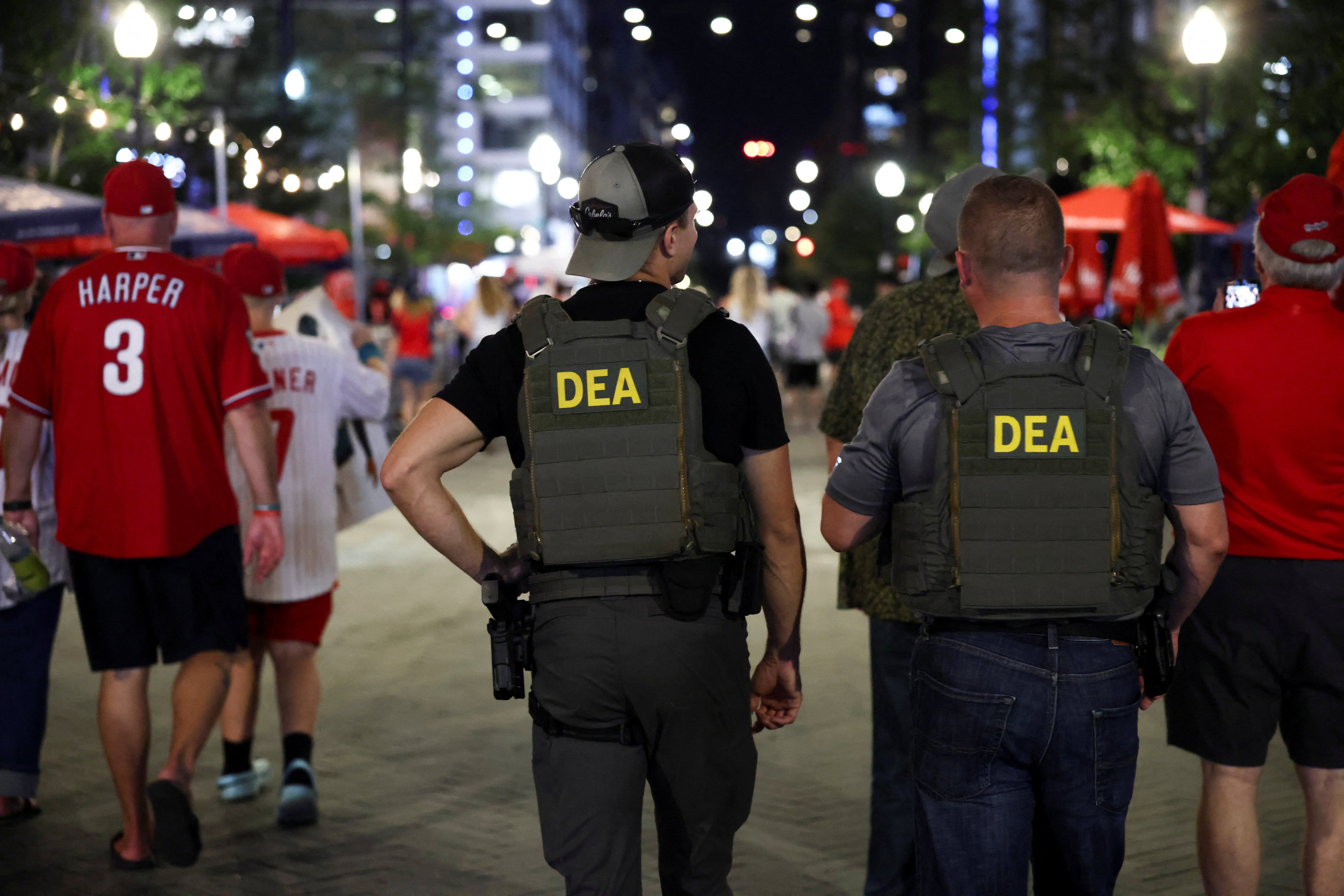 Federal agents on patrol in D.C. on Thursday evening