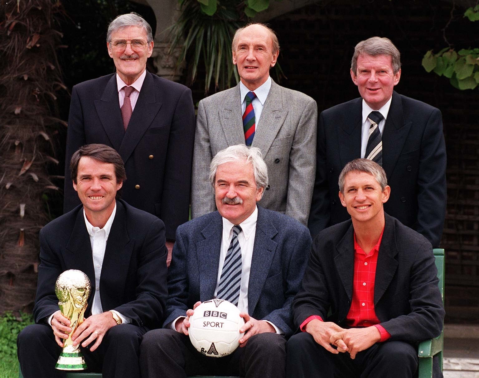 Hansen (front left) was a key member of the BBC’s football coverage for many years