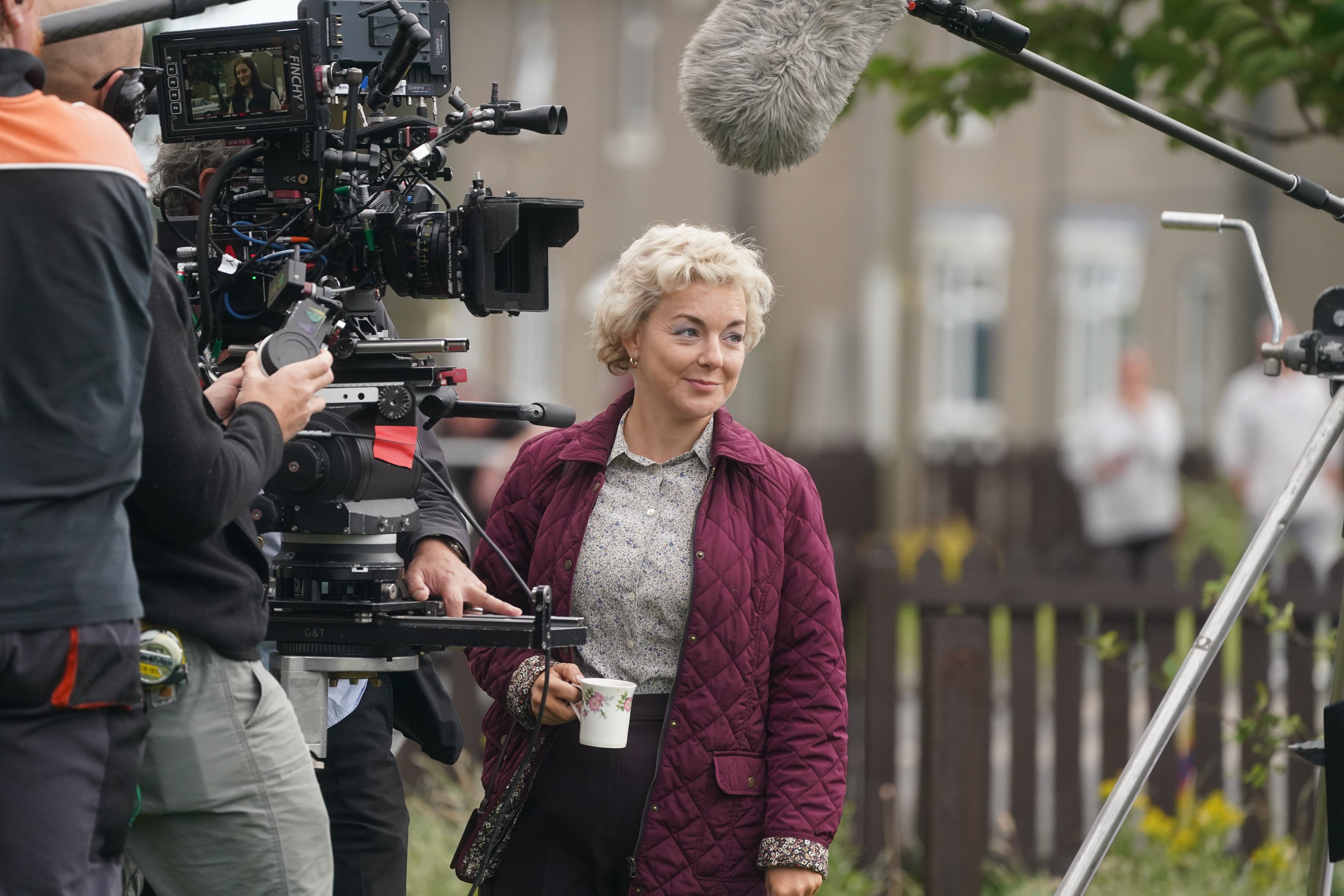 Smith on set filming new ITV drama 'I Fought the Law'