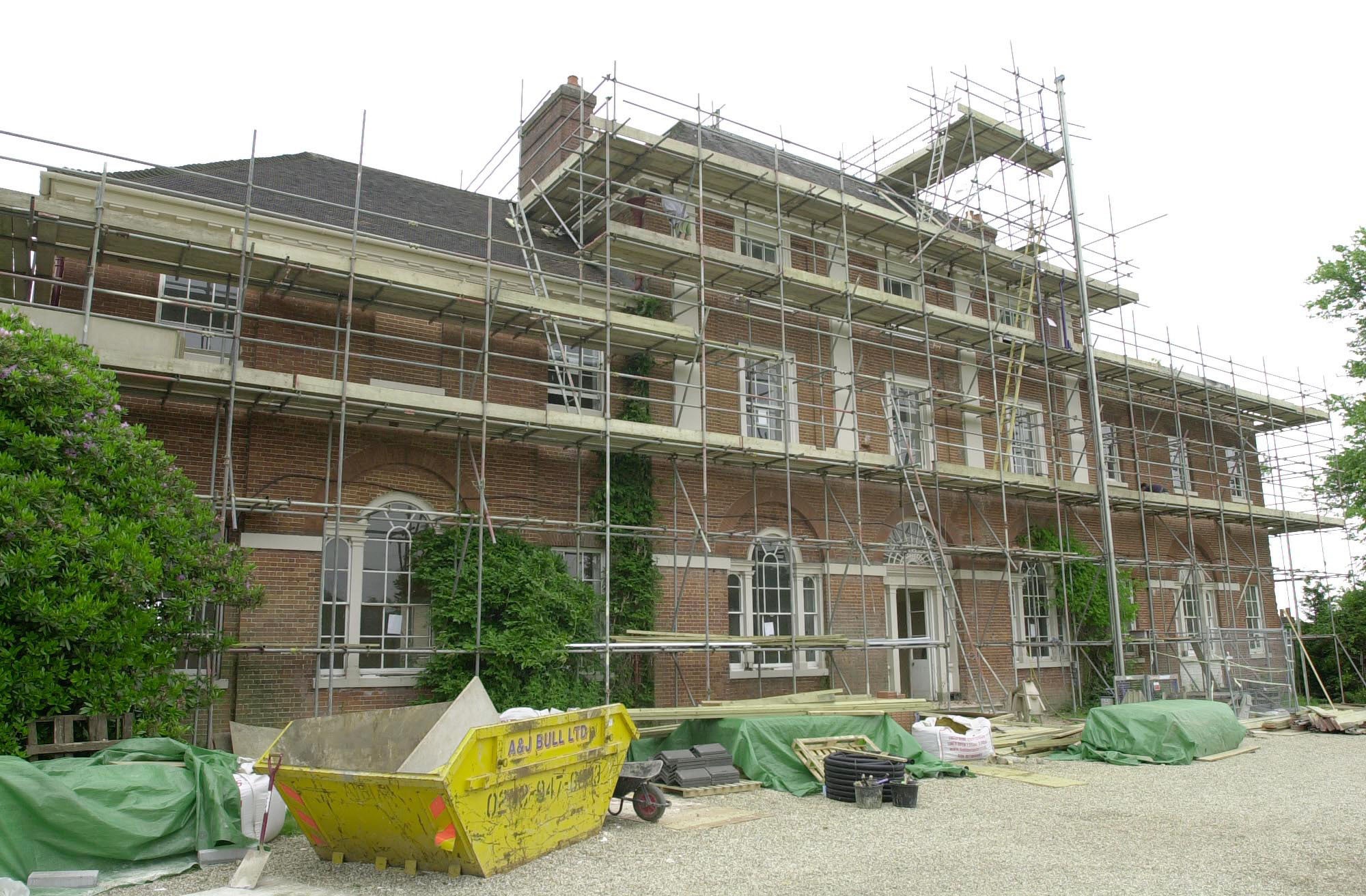 Forest Lodge during previous restoration work in July 2001