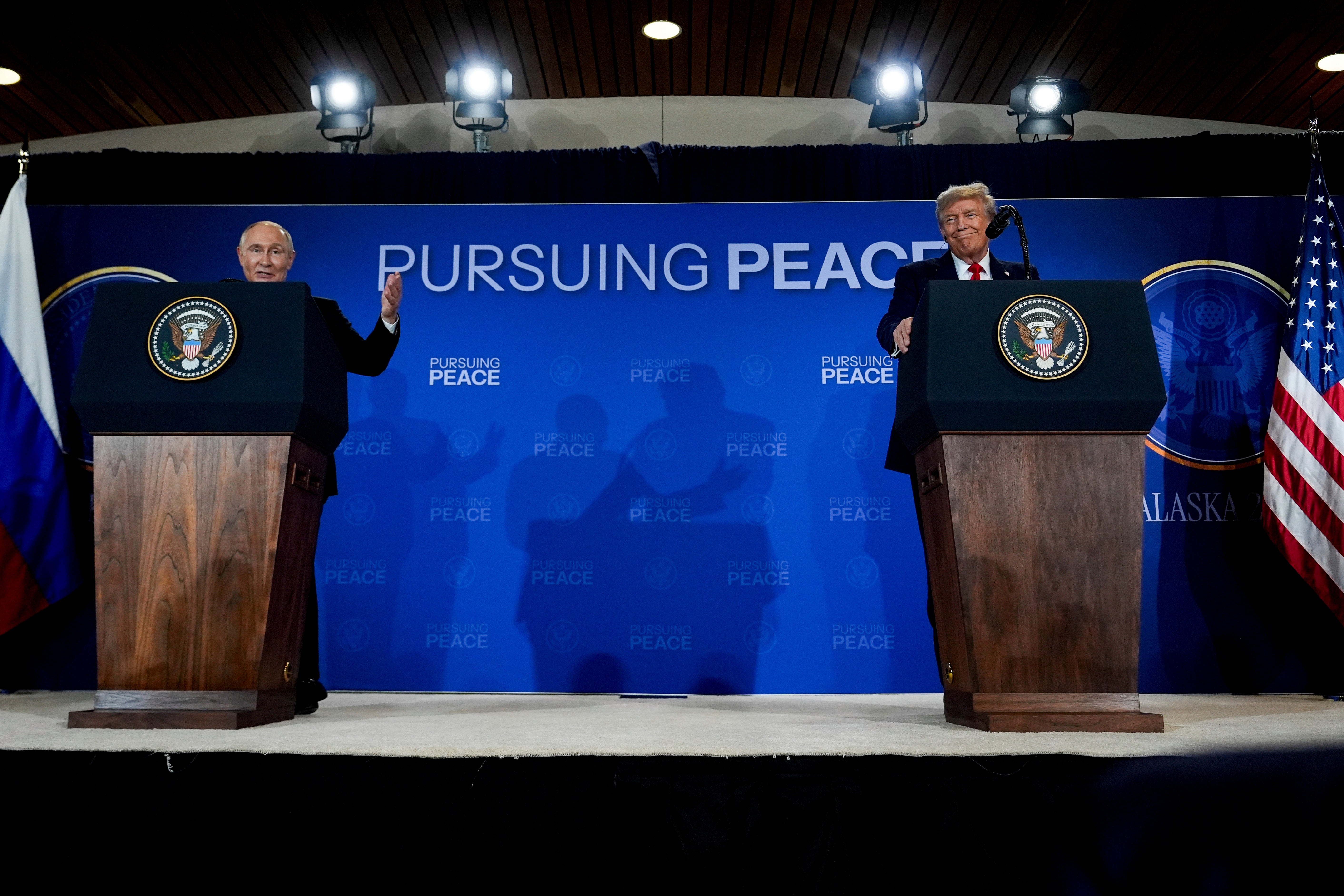 Trump and Putin met at the Alaska military base on Friday afternoon to discuss an end to the war, more than three years after Russia’s invasion. The leaders announced “great progress” had been made, but they still did not reach any kind of plan to end the war.